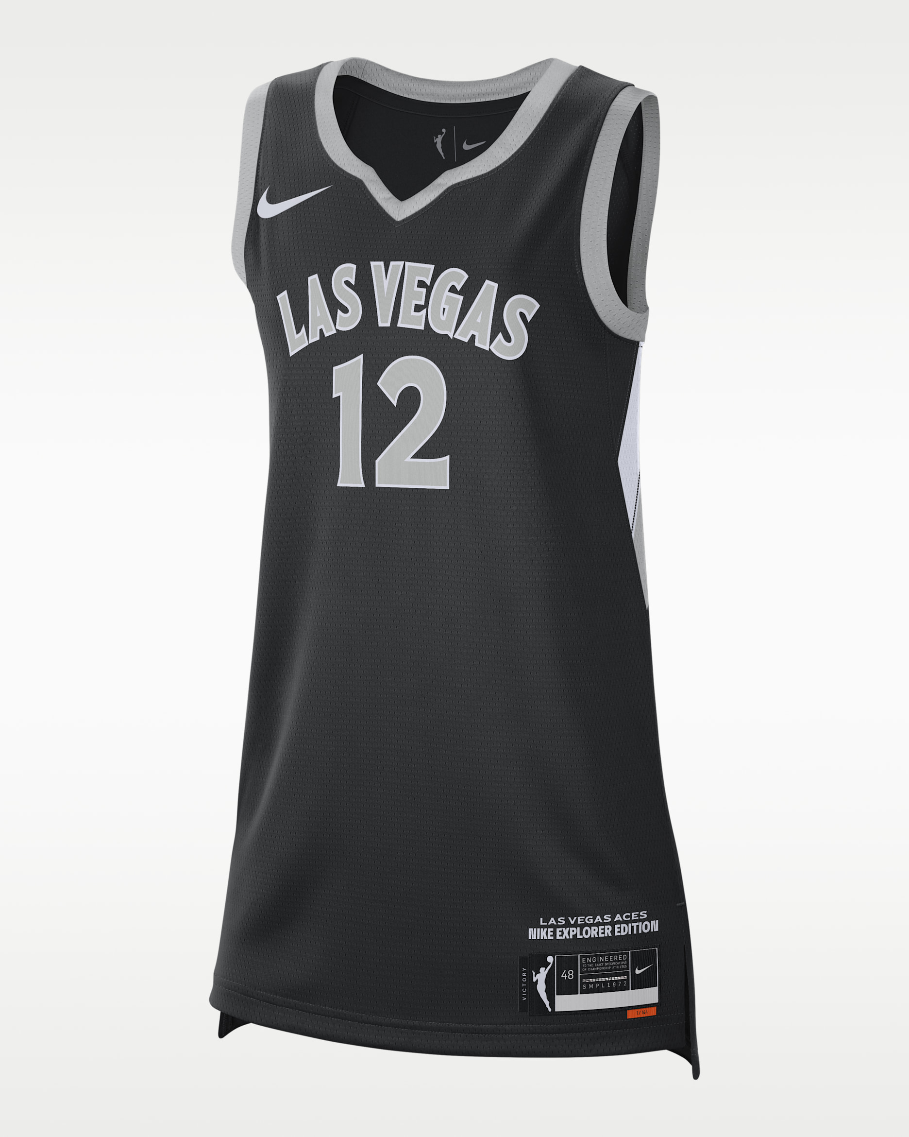 Jersey Nike Dri-FIT de la WNBA Victory Chelsea Gray Las Vegas Aces - Negro/Plata liso/Blanco