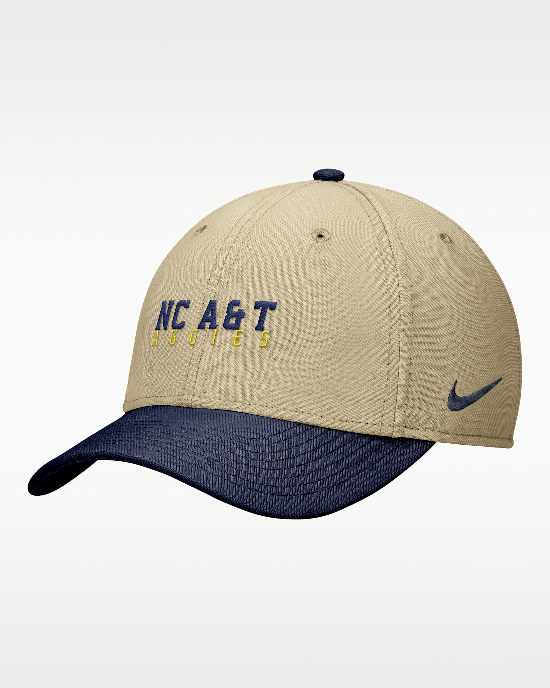 Gorra Dri-FIT SwooshFlex Nike College (North Carolina A&T University) - Beige paracaídas