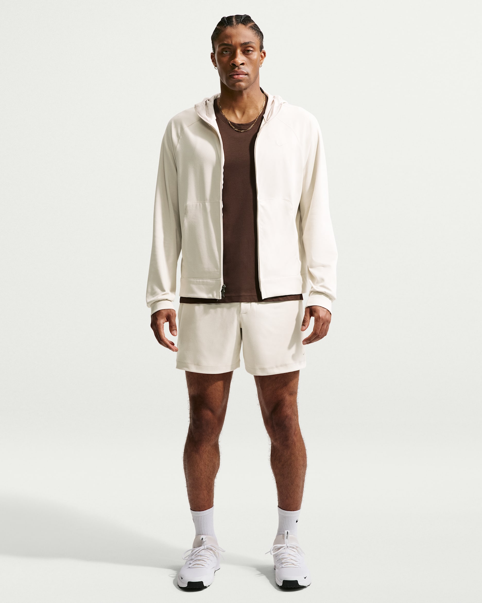 Shorts de alto rendimiento Dri-FIT de 18 cm para hombre Nike Primary NanoKnit - Marrón verdoso claro/Vela/Jaspeado/Marrón verdoso claro