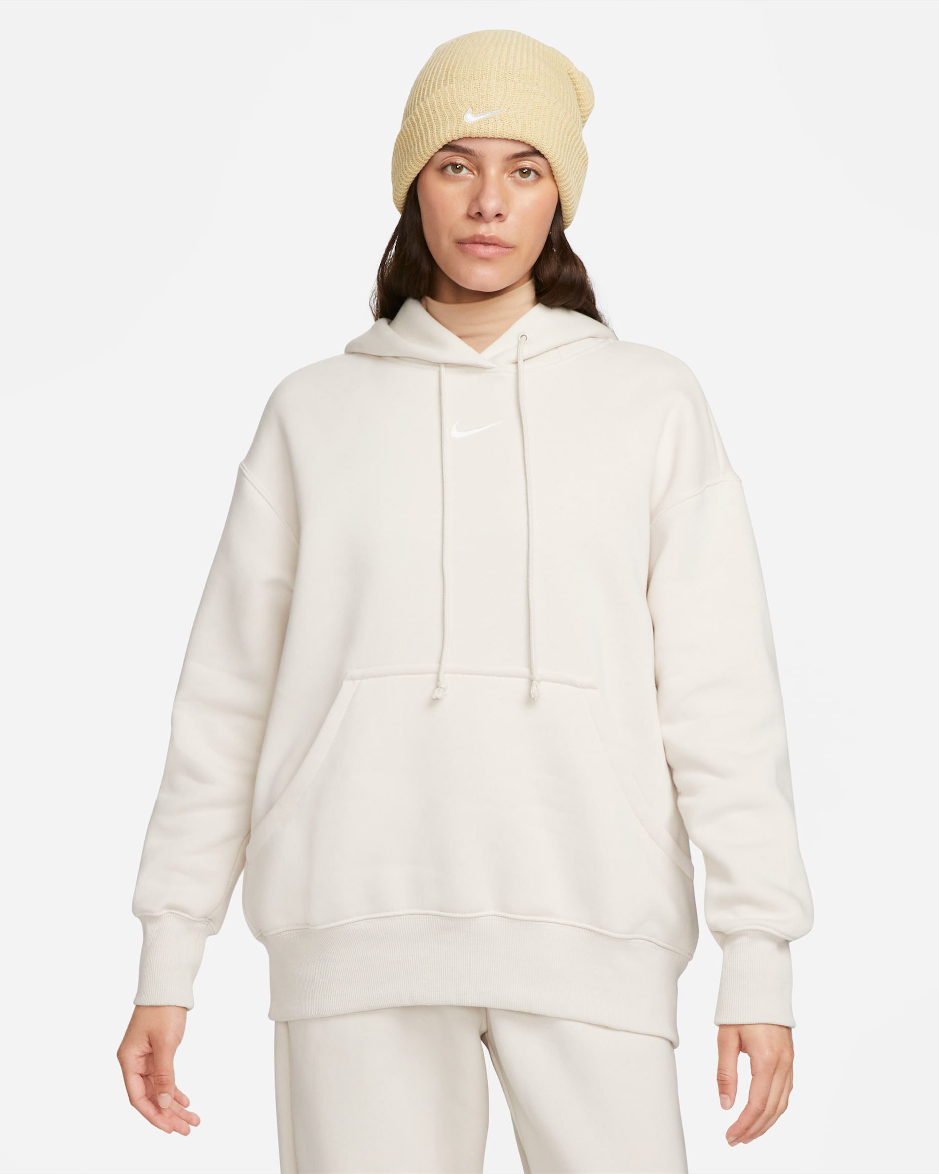 Nike Sportswear Phoenix Fleece Women's Oversized Pullover Hoodie - Light Orewood Brown/Sail