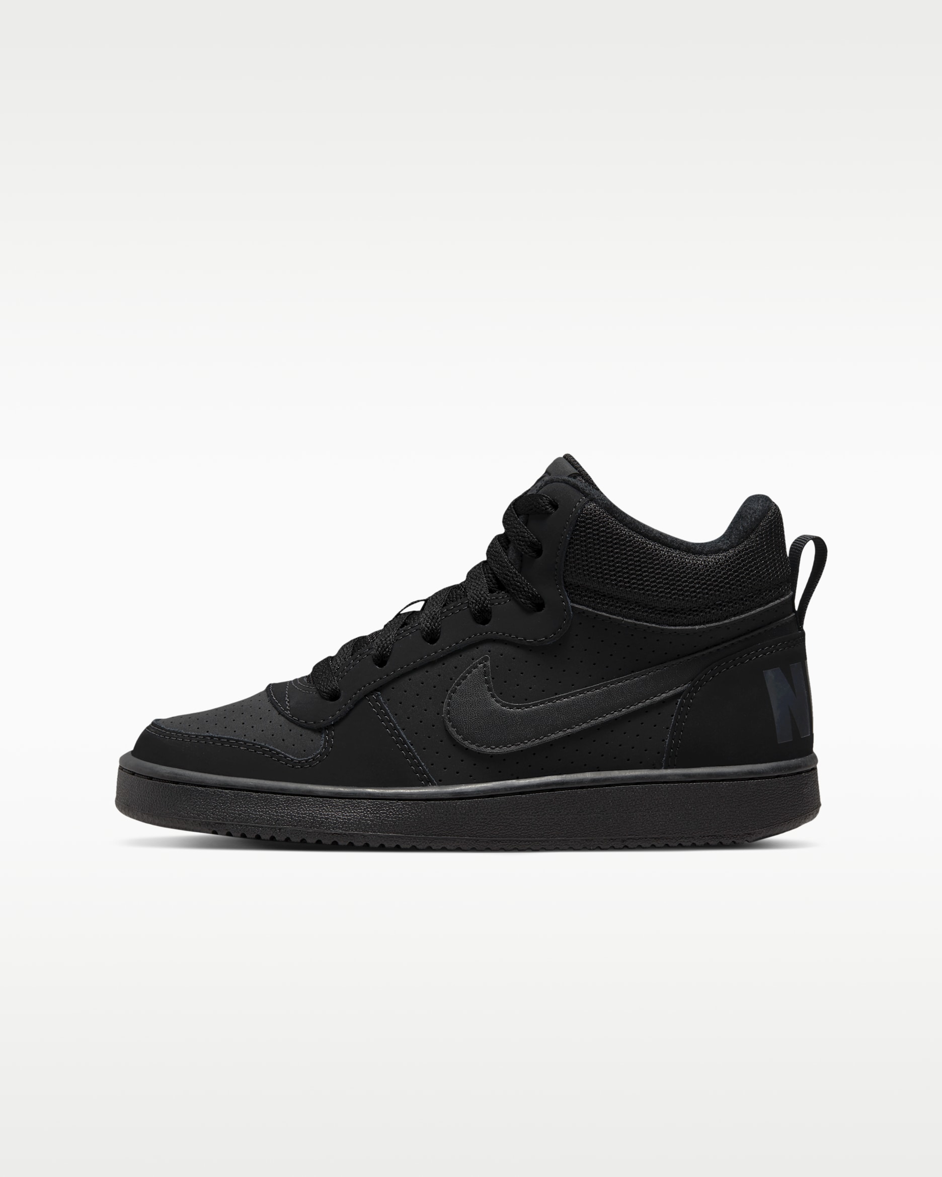 Nike Court Borough Mid Big Kids' Shoes - Black/Black/Black
