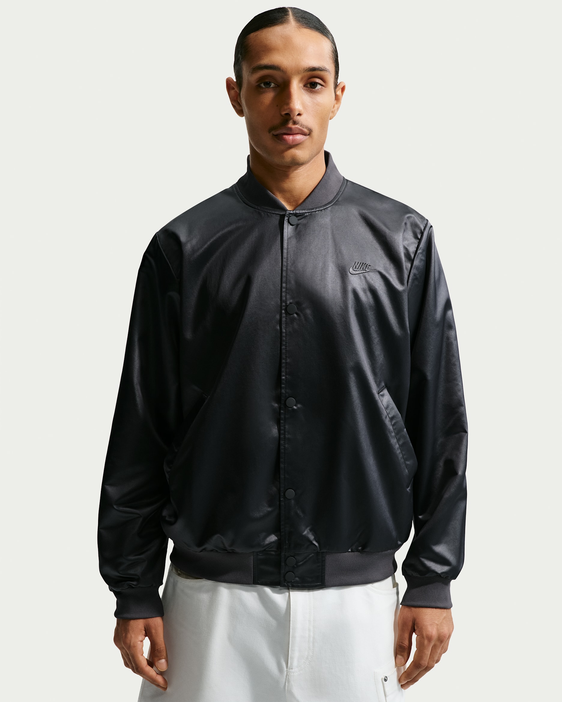 Chamarra universitaria para hombre Nike Sportswear Club - Negro/Antracita