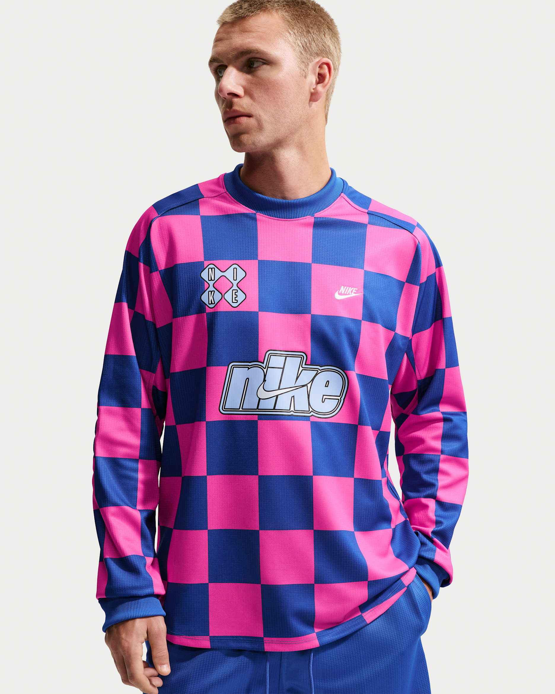 Nike Sportswear Club Men's Goalie Top - Game Royal/Pinksicle/Hydrogen Blue
