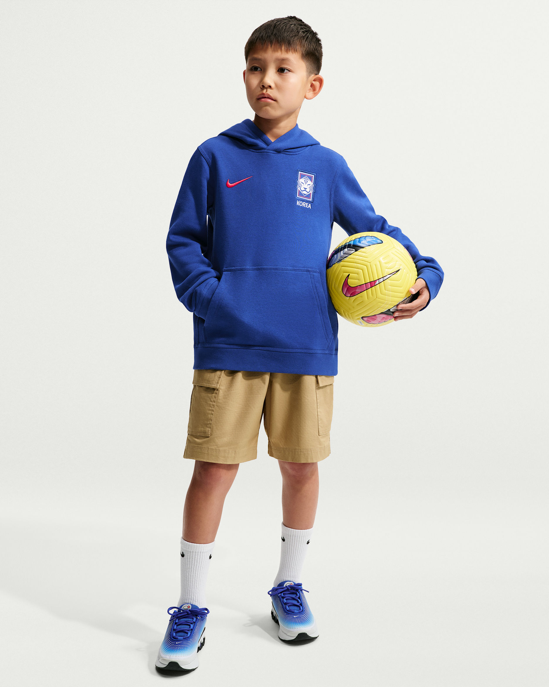 Korea Club Big Kids' (Boys') Nike Soccer Pullover Hoodie - Global Blue/Global Red
