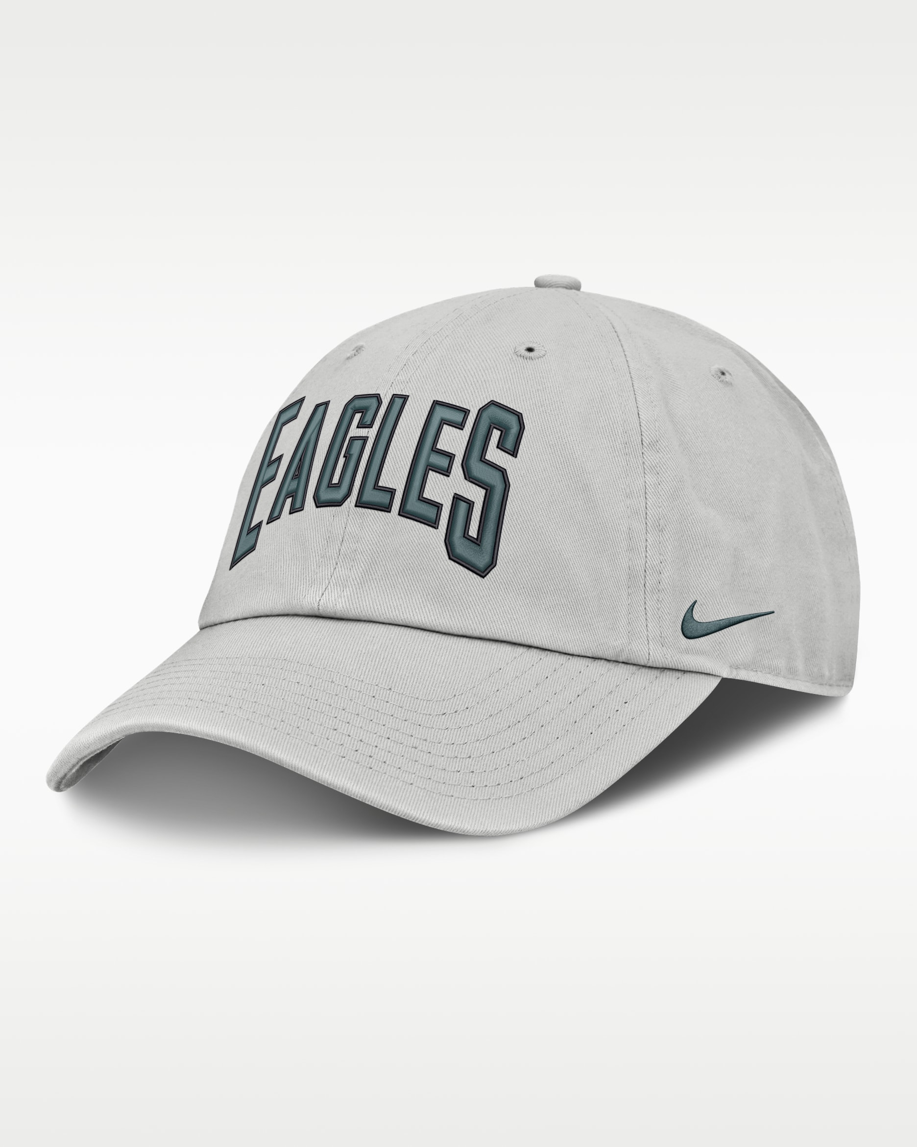 Gorro ajustable Nike de la NFL de los Philadelphia Eagles para hombre, línea Primetime Club Arched - Gris