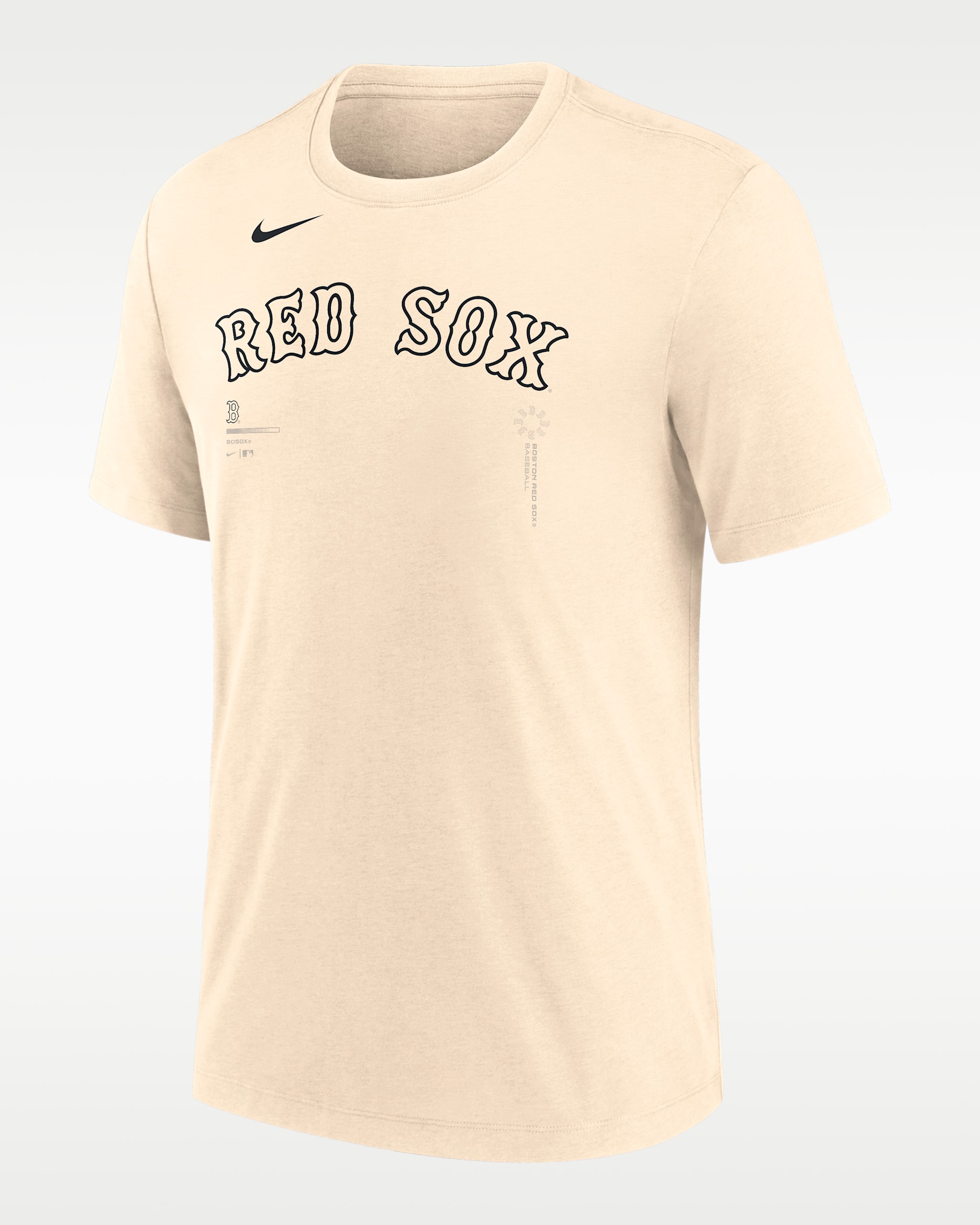 Playera Nike de la MLB para hombre Boston Red Sox Wordmark - Natural