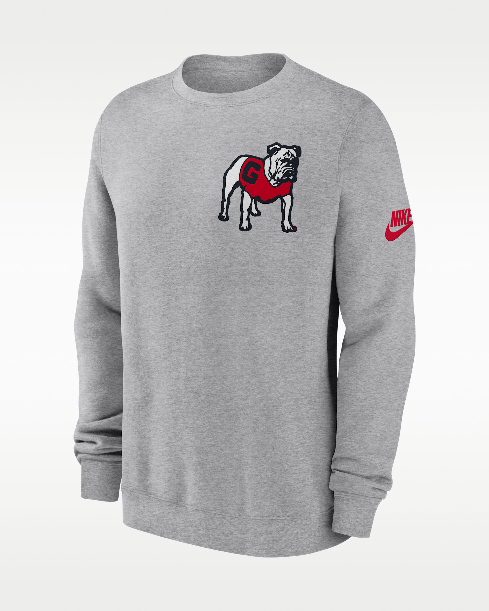 Georgia Legacy Men's Nike College Pullover Crew - Grey Heather