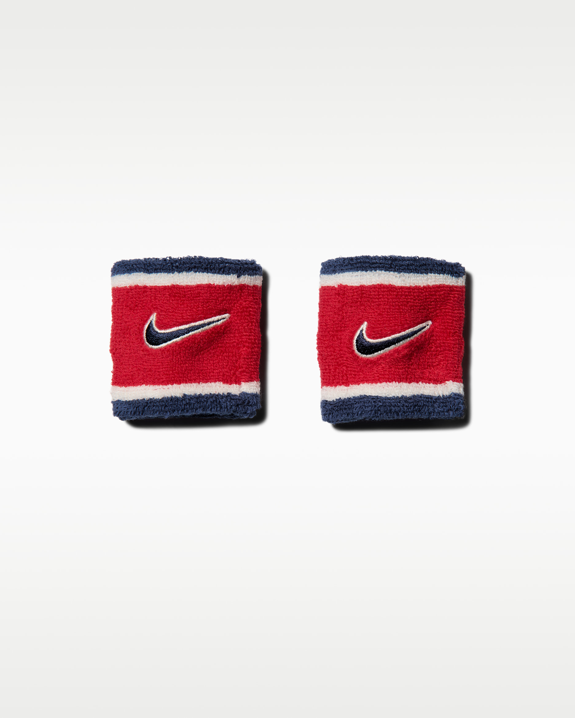 Muñequeras (paquete de 2) Nike Swoosh - Rojo universitario/Vela/Azul marino medianoche