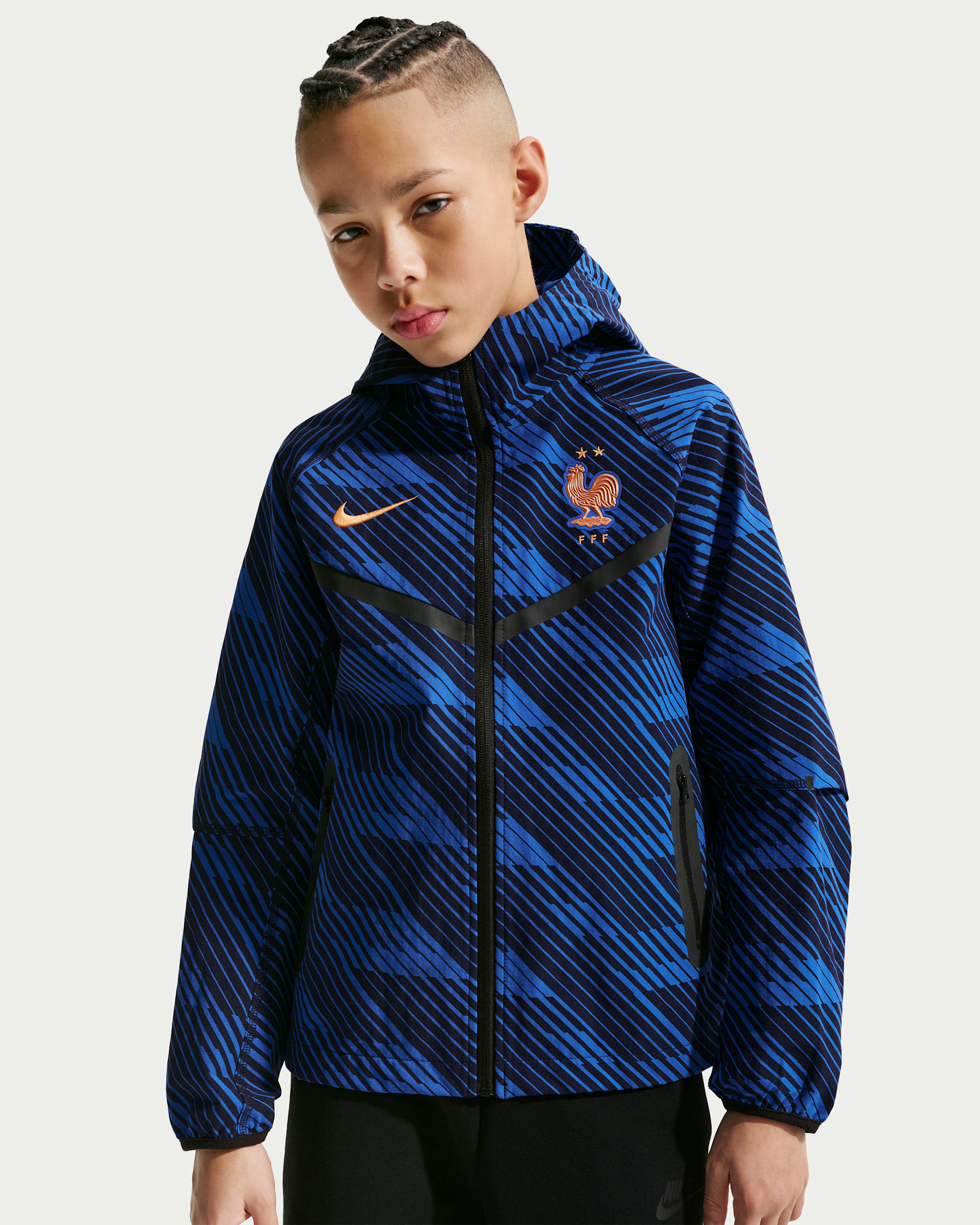 FFF Tech Big Kids' (Boys') Nike Soccer Full-Zip Jacket - Game Royal/Metallic Copper