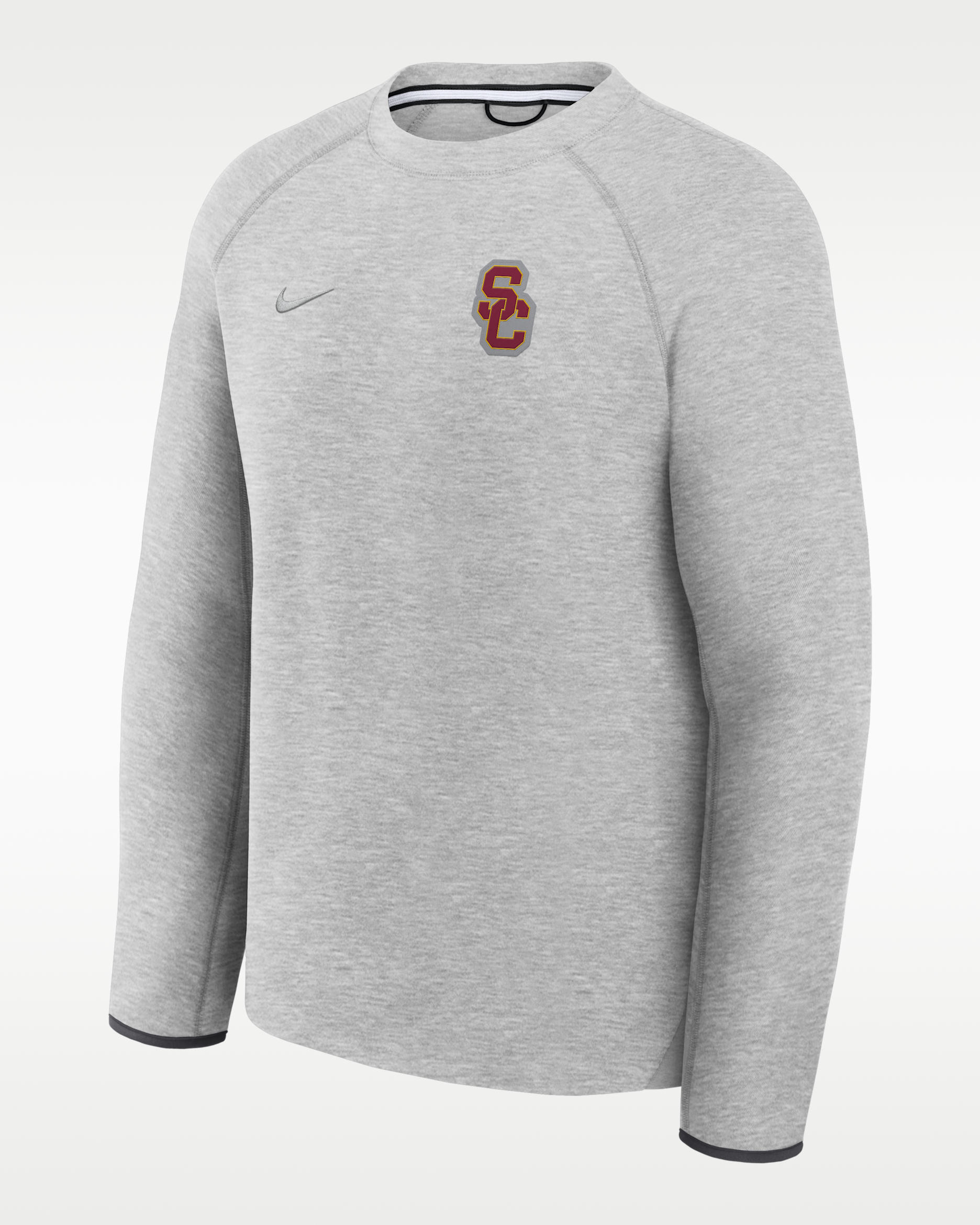 USC Tech Fleece Men's Nike College Pullover Crew - Grey