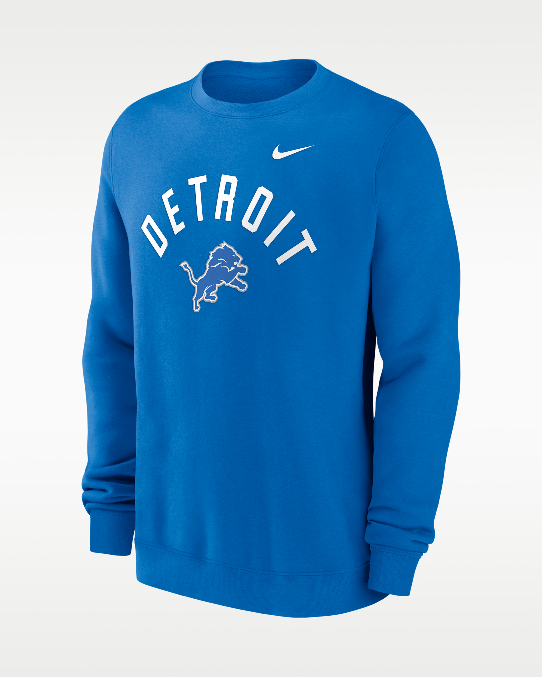 Sudadera de cuello redondo sin cierre de la NFL Nike para hombre Detroit Lions Club - Azul