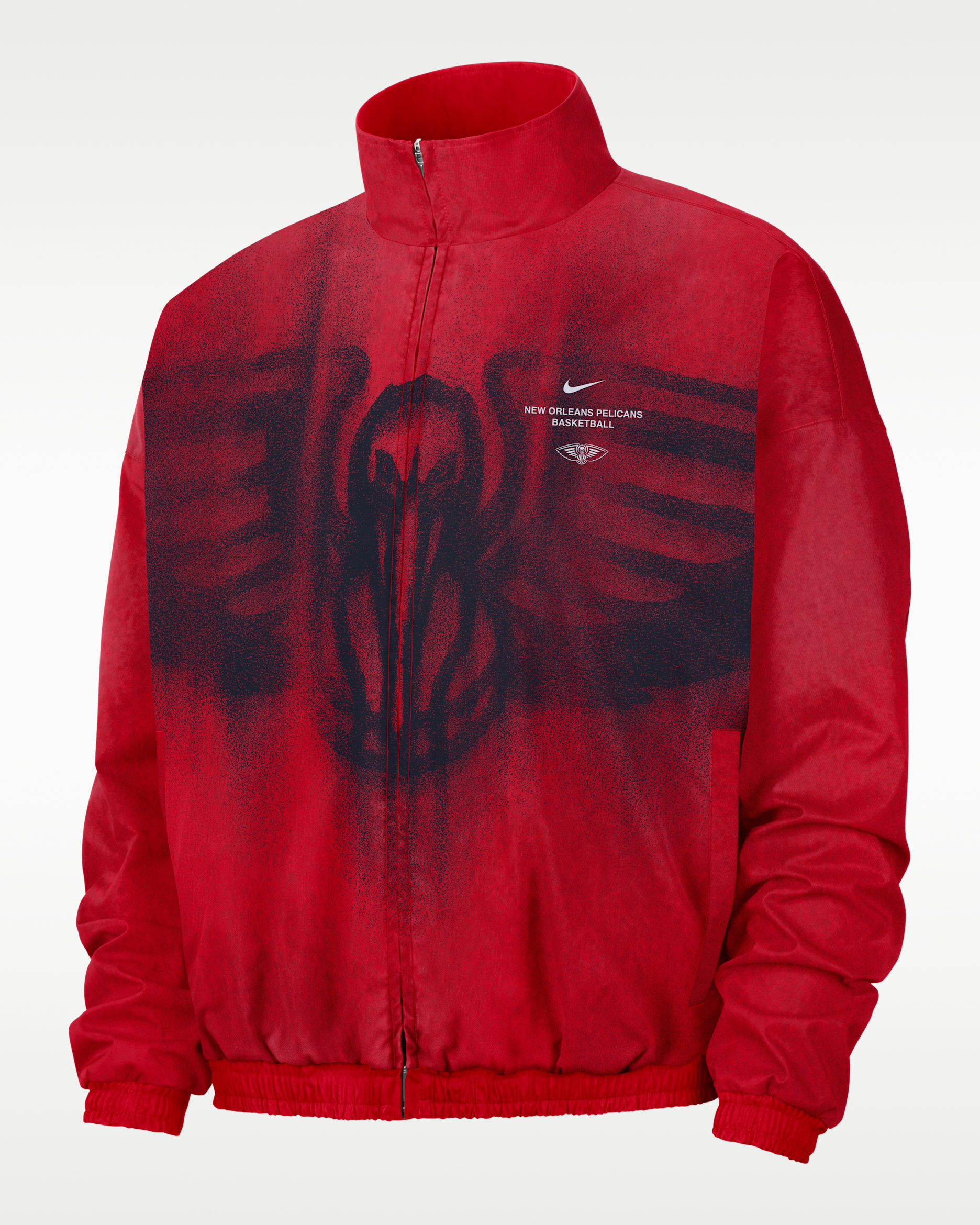 New Orleans Pelicans Standard Issue Men's Basketball Woven Jacket - University Red/Club Gold