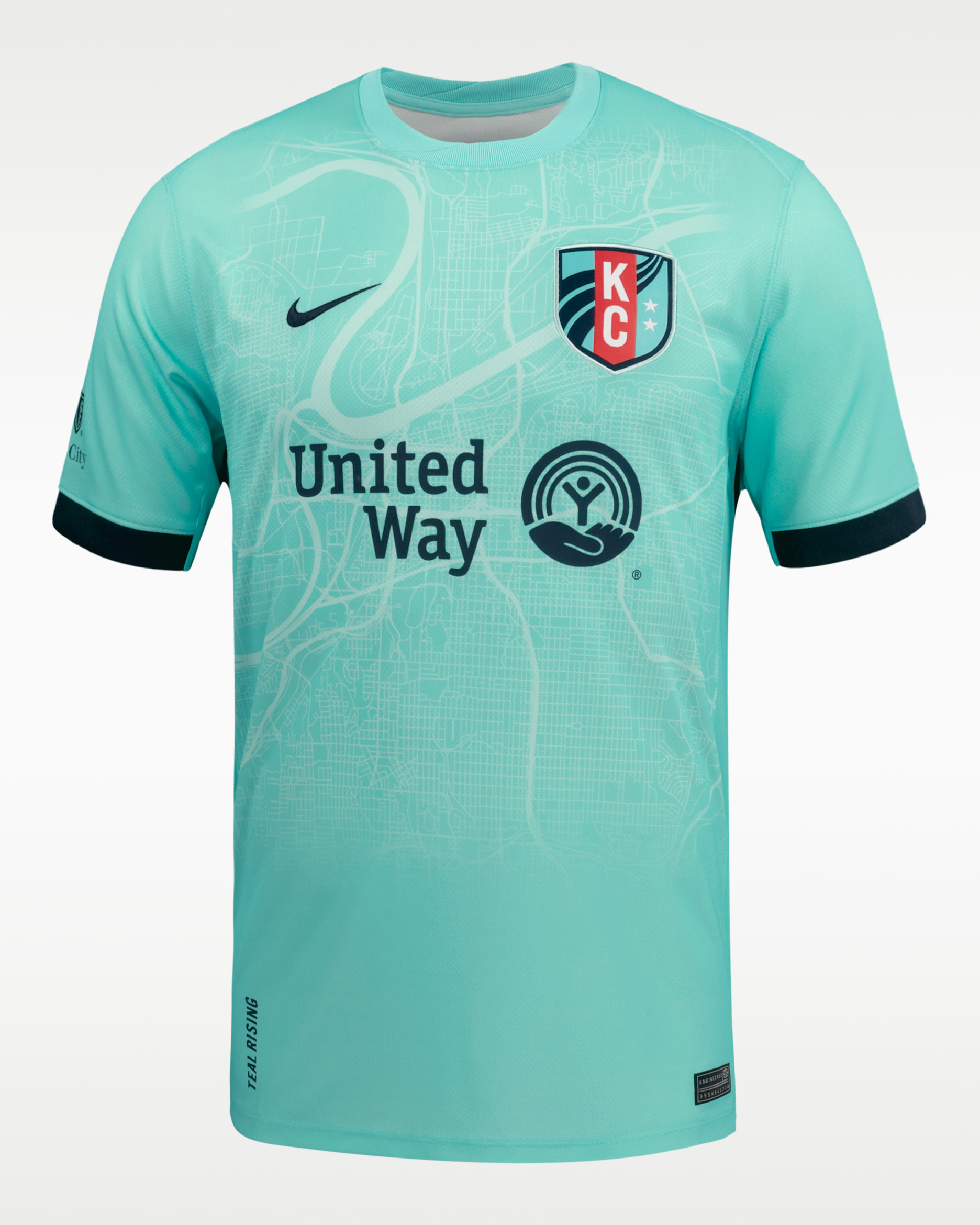 Jersey Nike Dri-FIT de la NWSL Replica del KC Current visitante 2025 Stadium Temwa Chaŵinga para hombre - Hiperturquesa