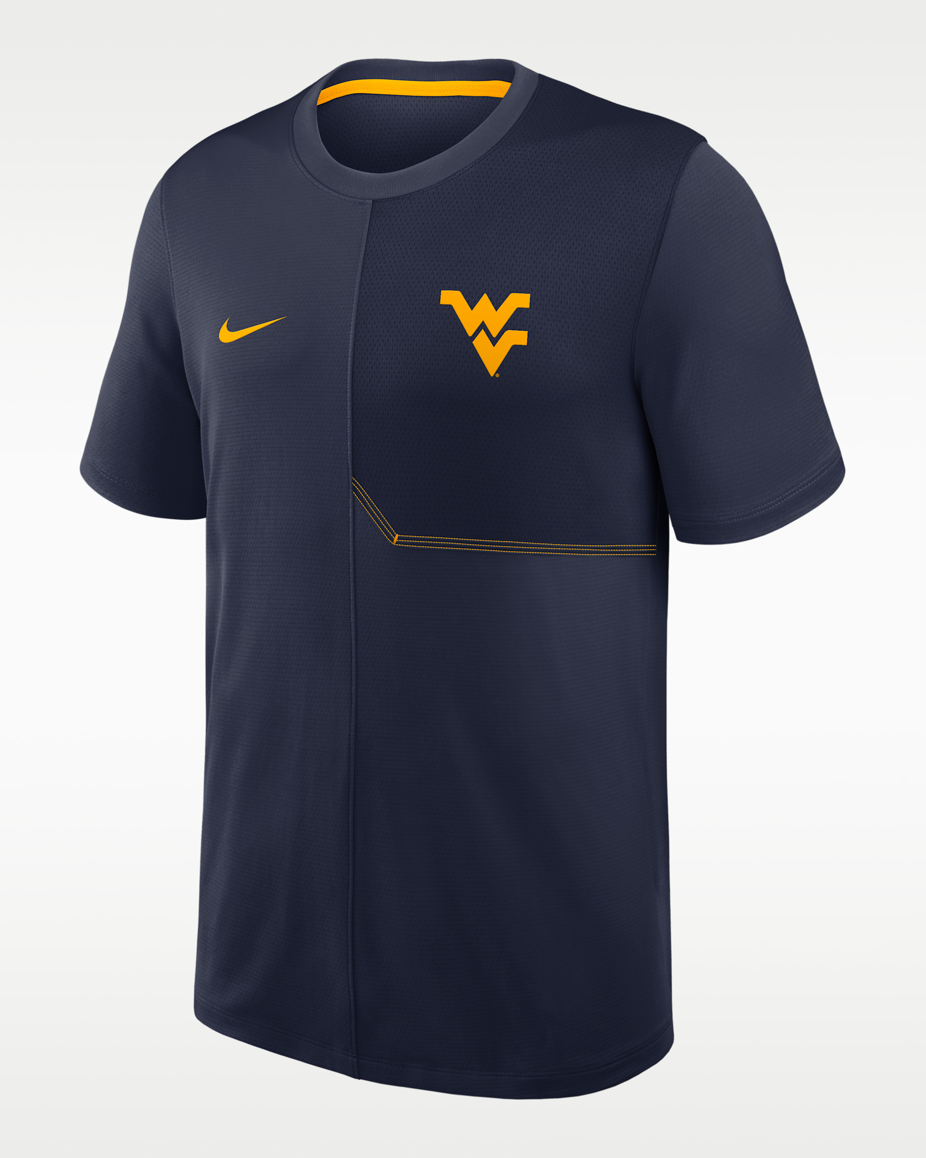 West Virginia Sideline Coach Men's Nike Dri-FIT College Top - College Navy