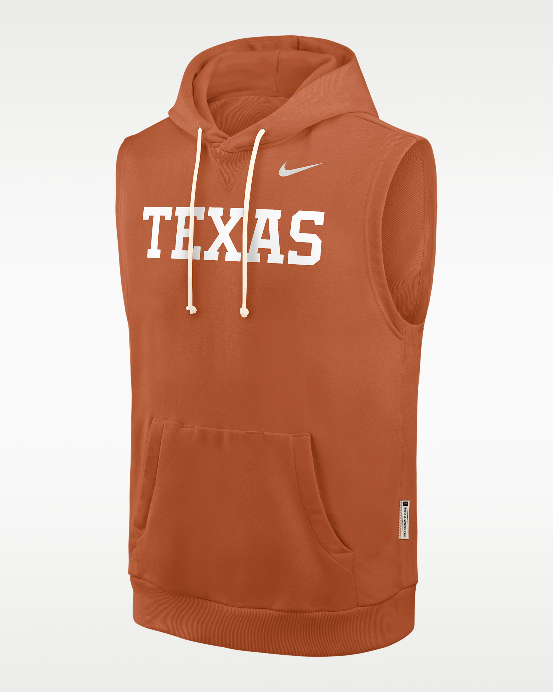 Sudadera con gorro sin cierre sin mangas universitaria Nike Dri-FIT para hombre Texas Sideline - Naranja quemado