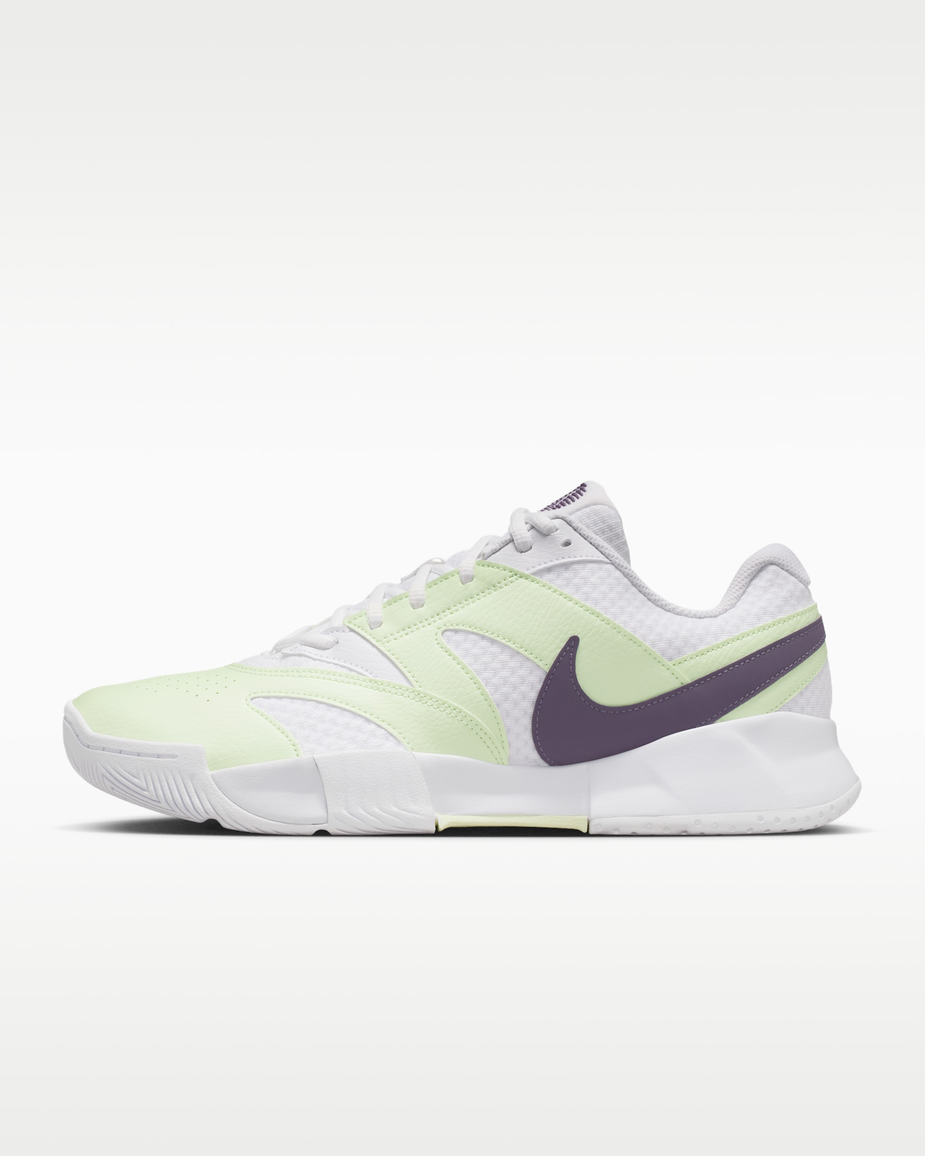 ナイキコート ライト 4 メンズ テニスシューズ - ホワイト/ボルトティント/ダークレーズン