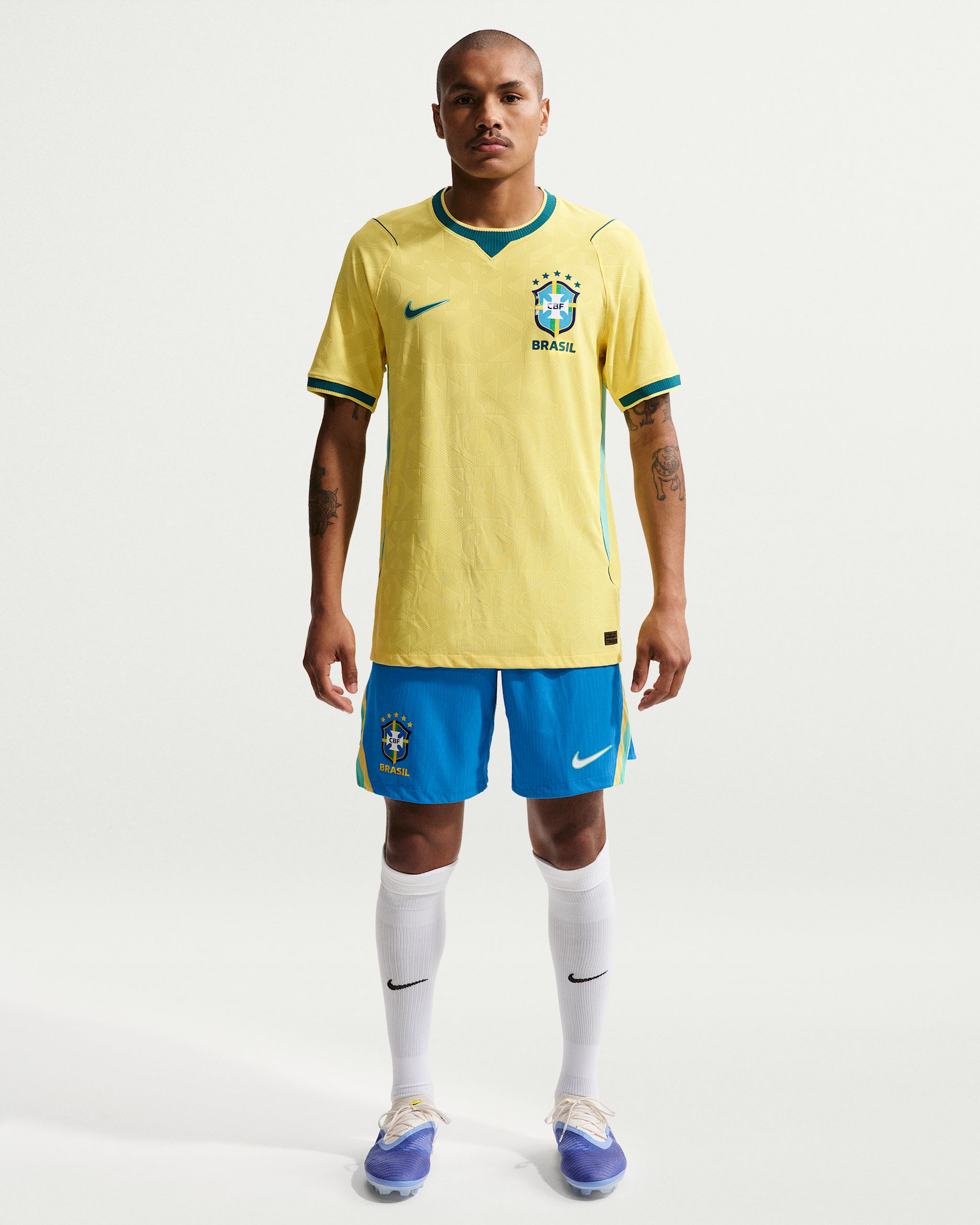 Brazil 2026/27 Match Home Men's Nike Aero-FIT Soccer Authentic Shorts - Light Photo Blue/Light Menta/White