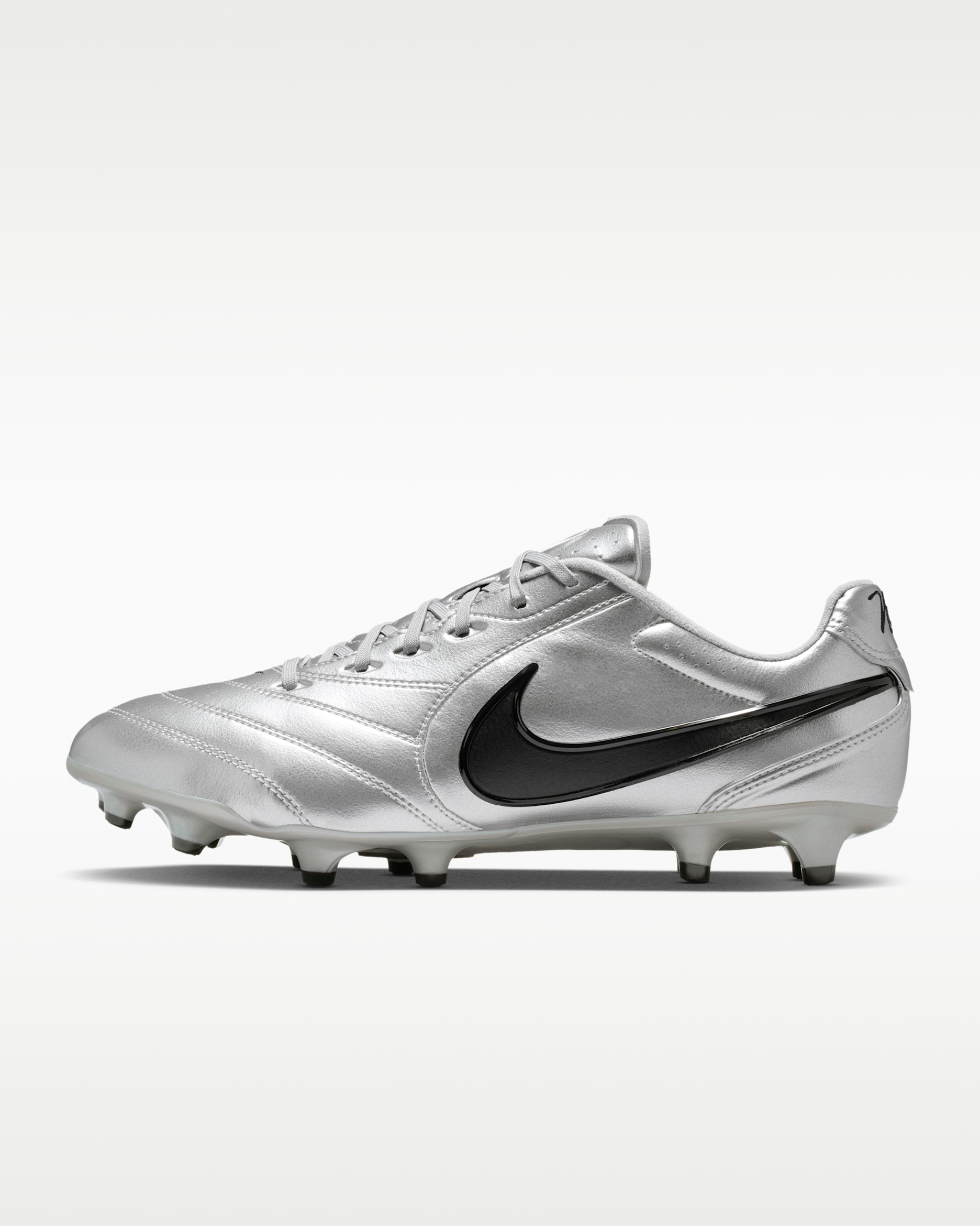 Nike Tiempo Ligera Pro Firm-Ground Low-Top Soccer Cleats - Metallic Silver/Black