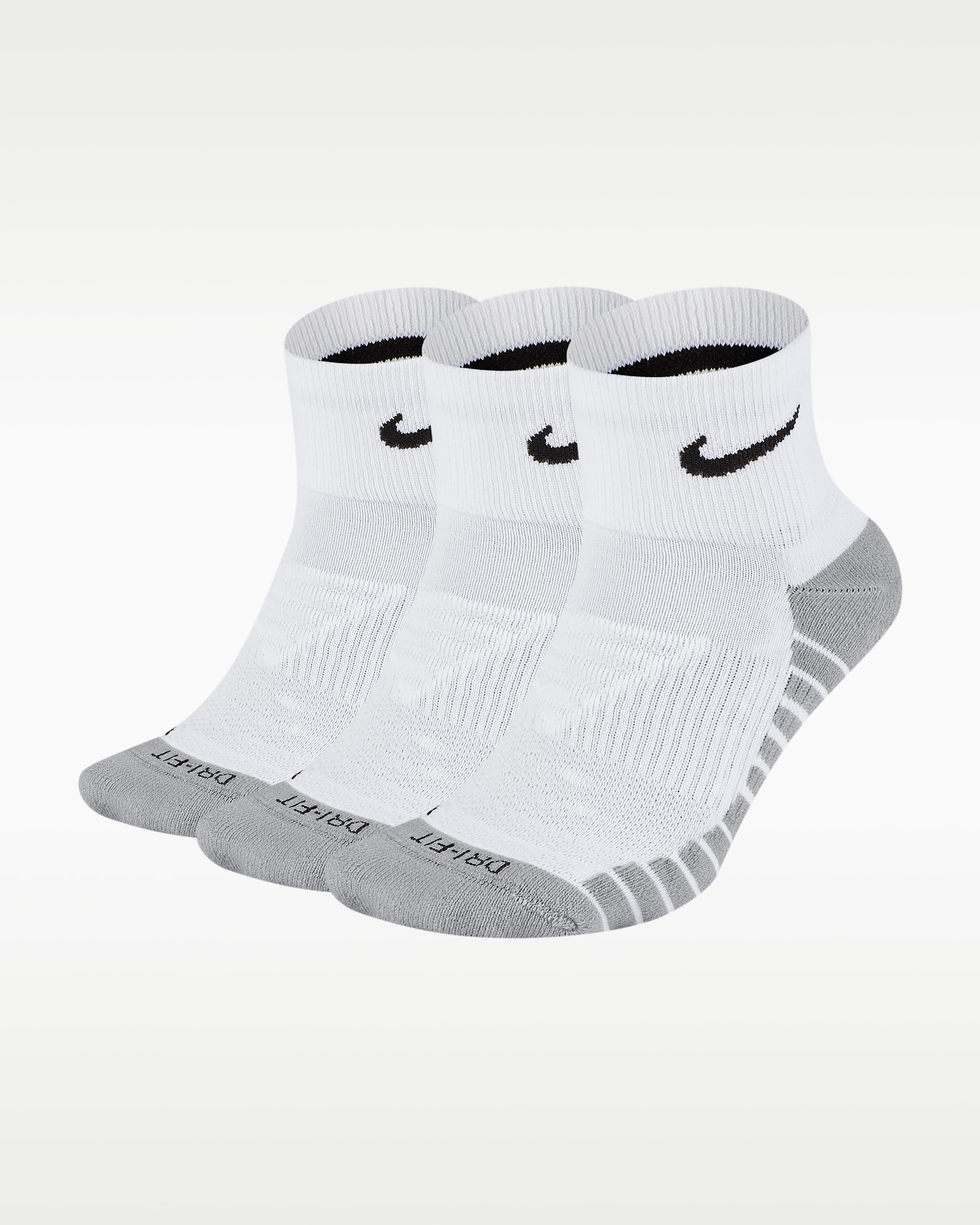 Nike Everyday Max Cushioned Training Ankle Socks (3 Pairs) - White/Wolf Grey/Black