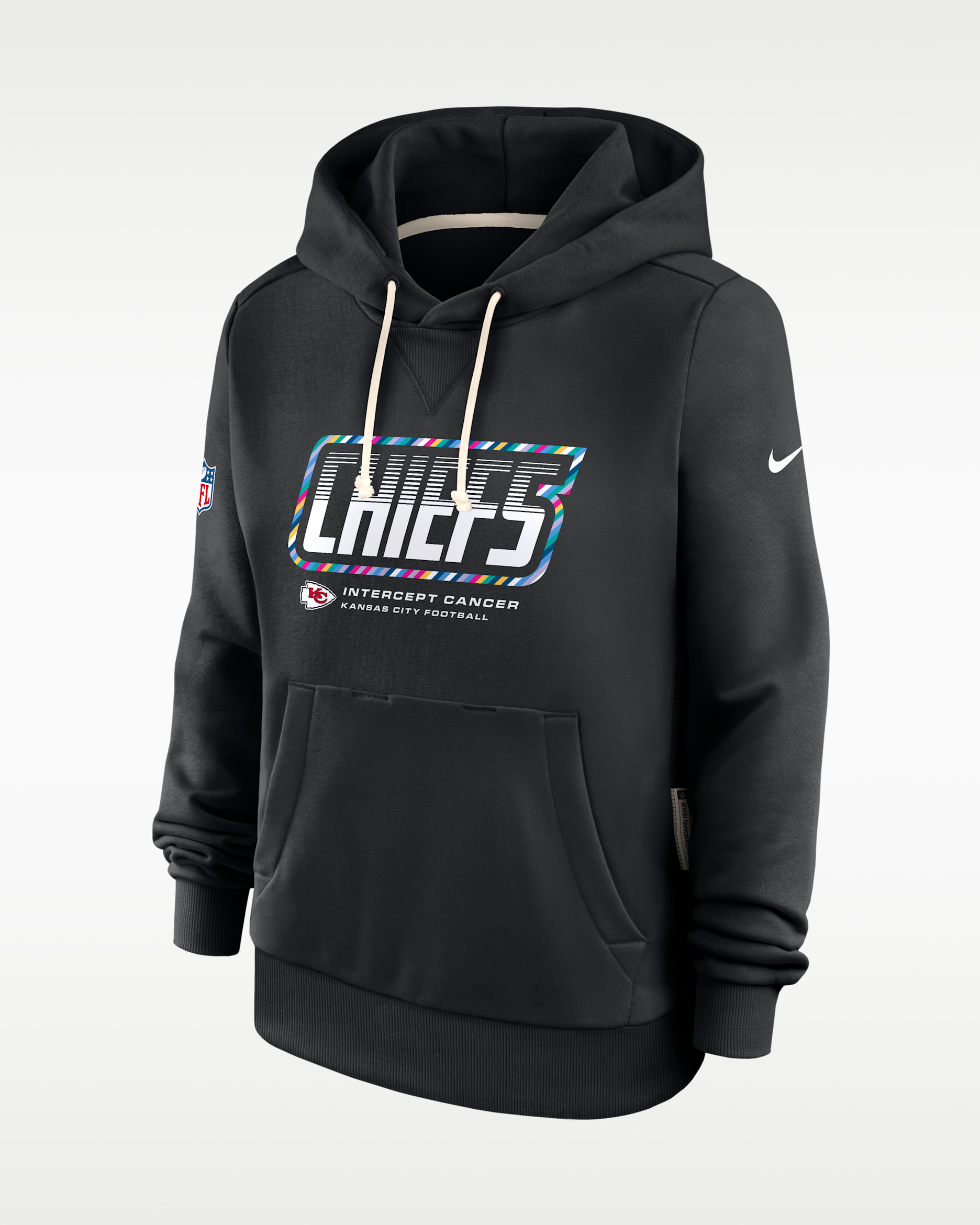 Kansas City Chiefs Crucial Catch Standard Issue Women's Nike Dri-FIT NFL Pullover Hoodie - Black