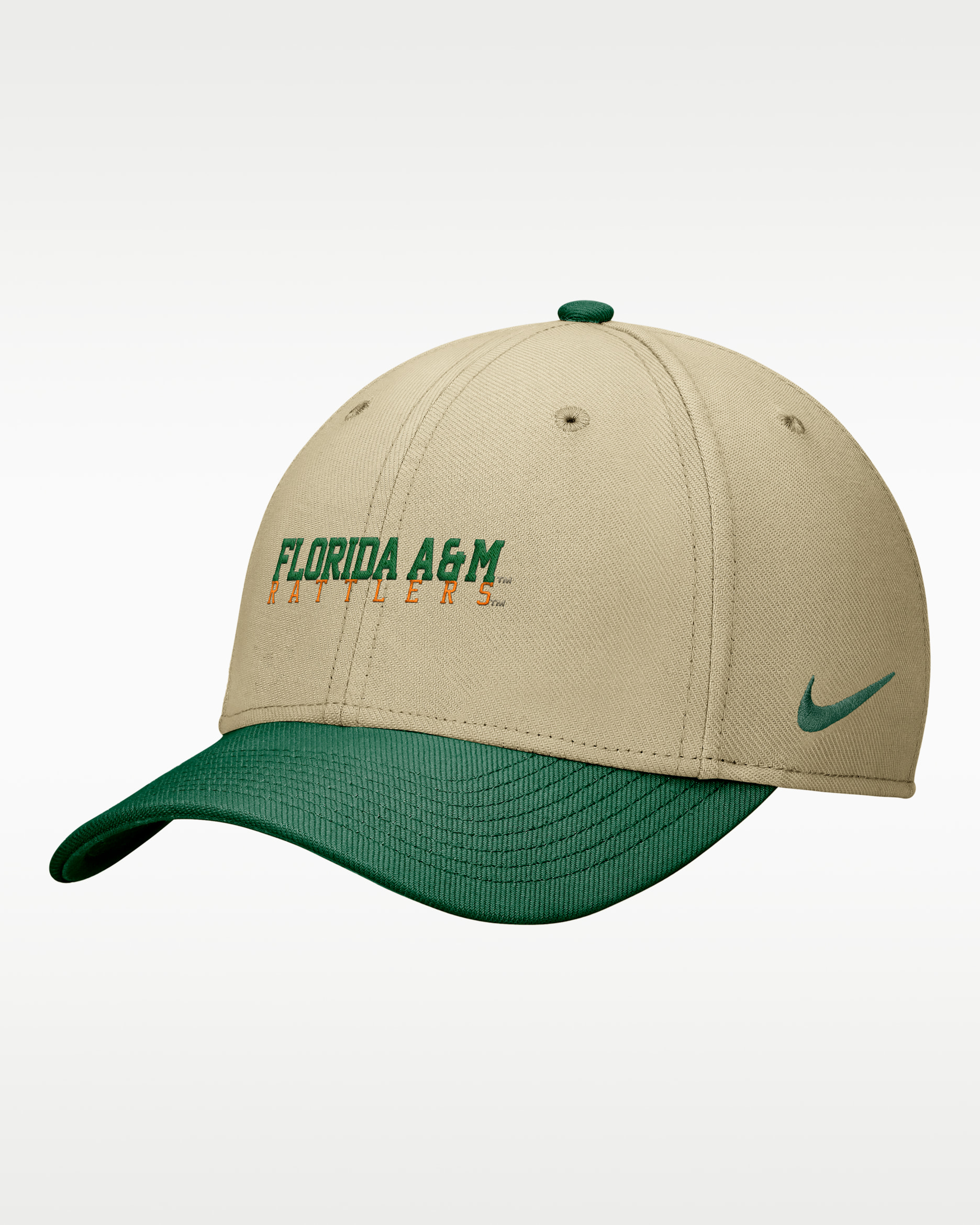 Nike College (Florida A&M University) Dri-FIT SwooshFlex Cap - Parachute Beige