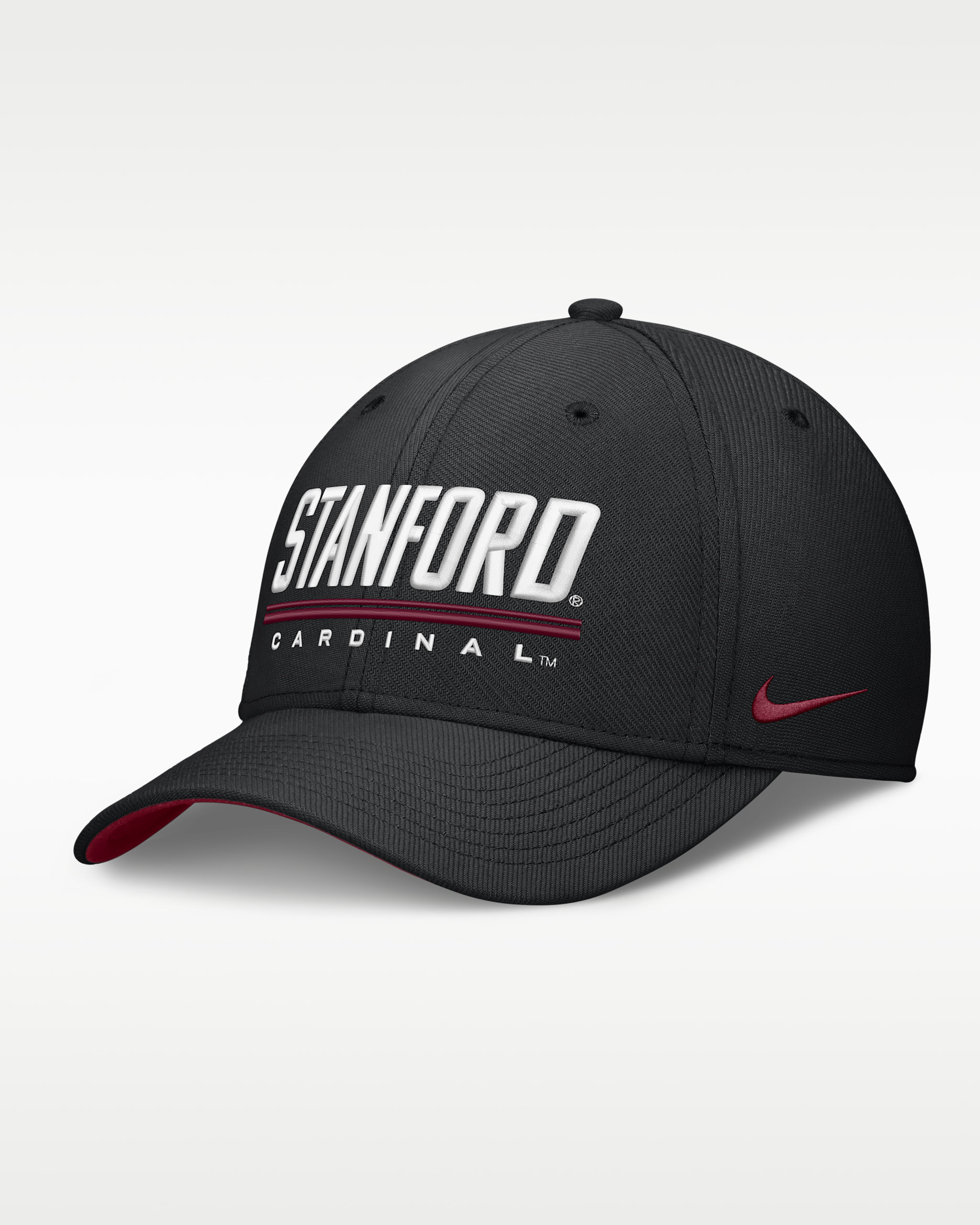 Stanford Sideline Rise Men's Nike Dri-FIT College Hat - Black/Team Crimson