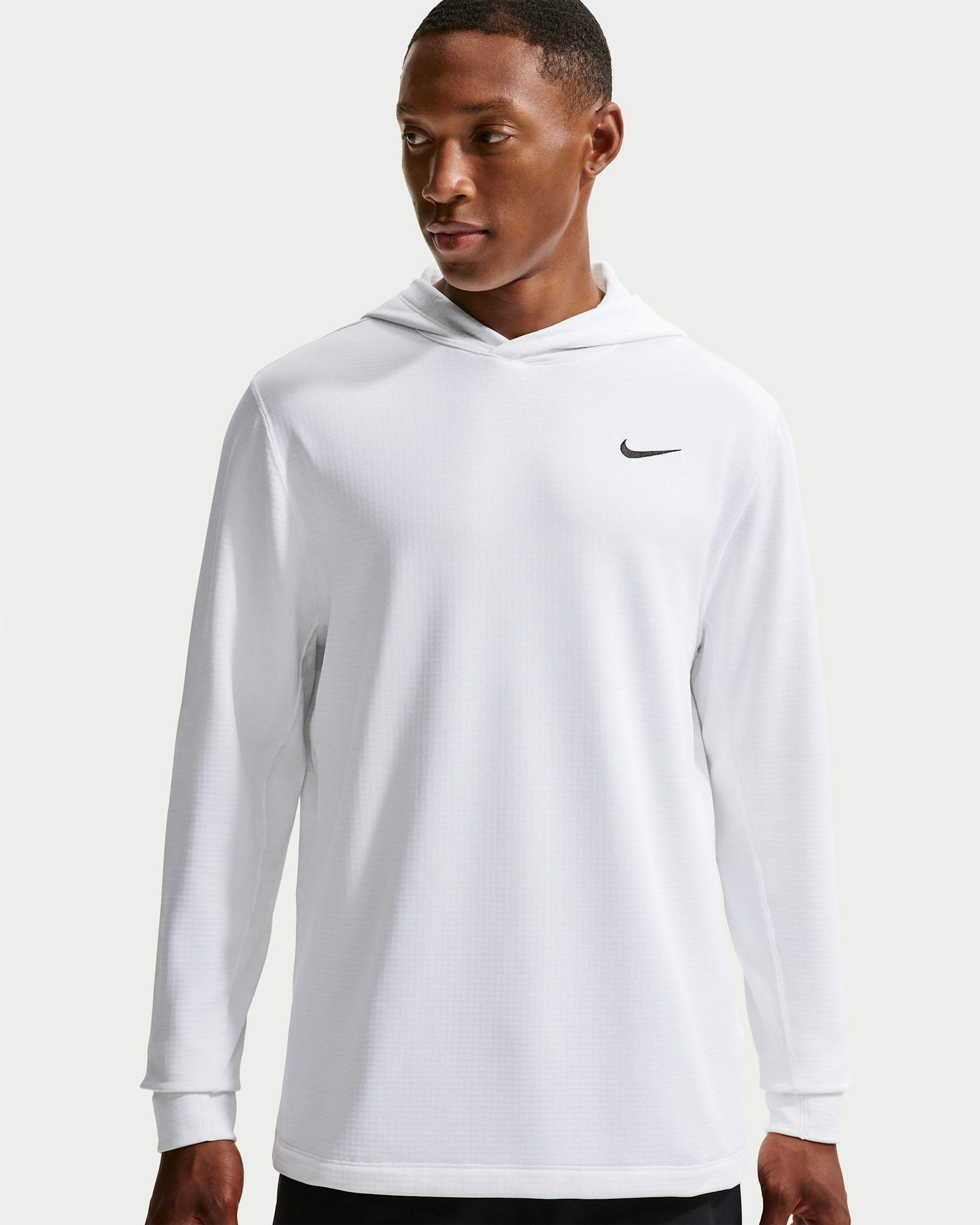 Nike Velocity Therma-FIT golfhettegenser til herre - Hvit/Svart