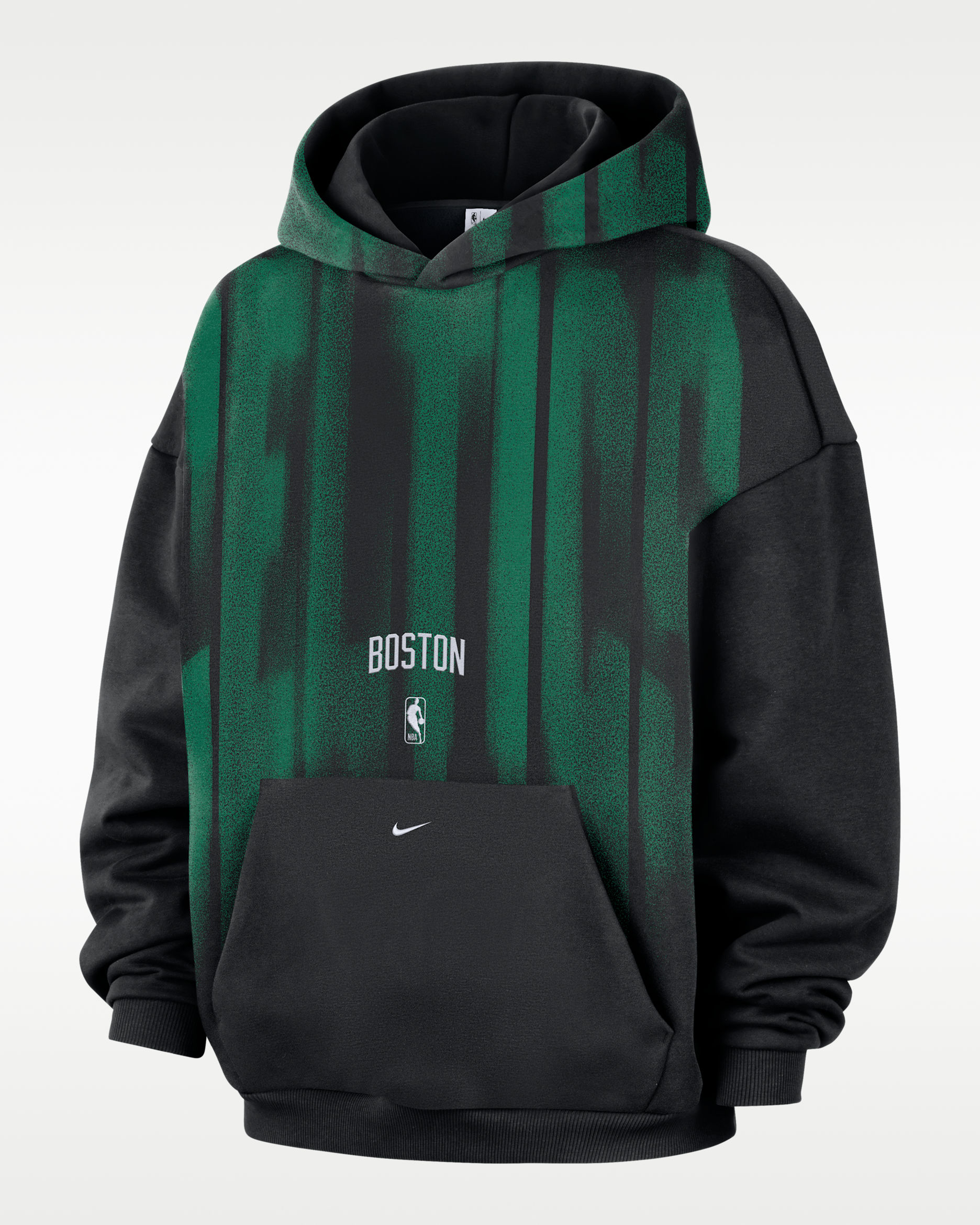 Sweat à capuche de basket en Fleece Boston Celtics Nike Standard Issue pour homme - Noir/Blanc