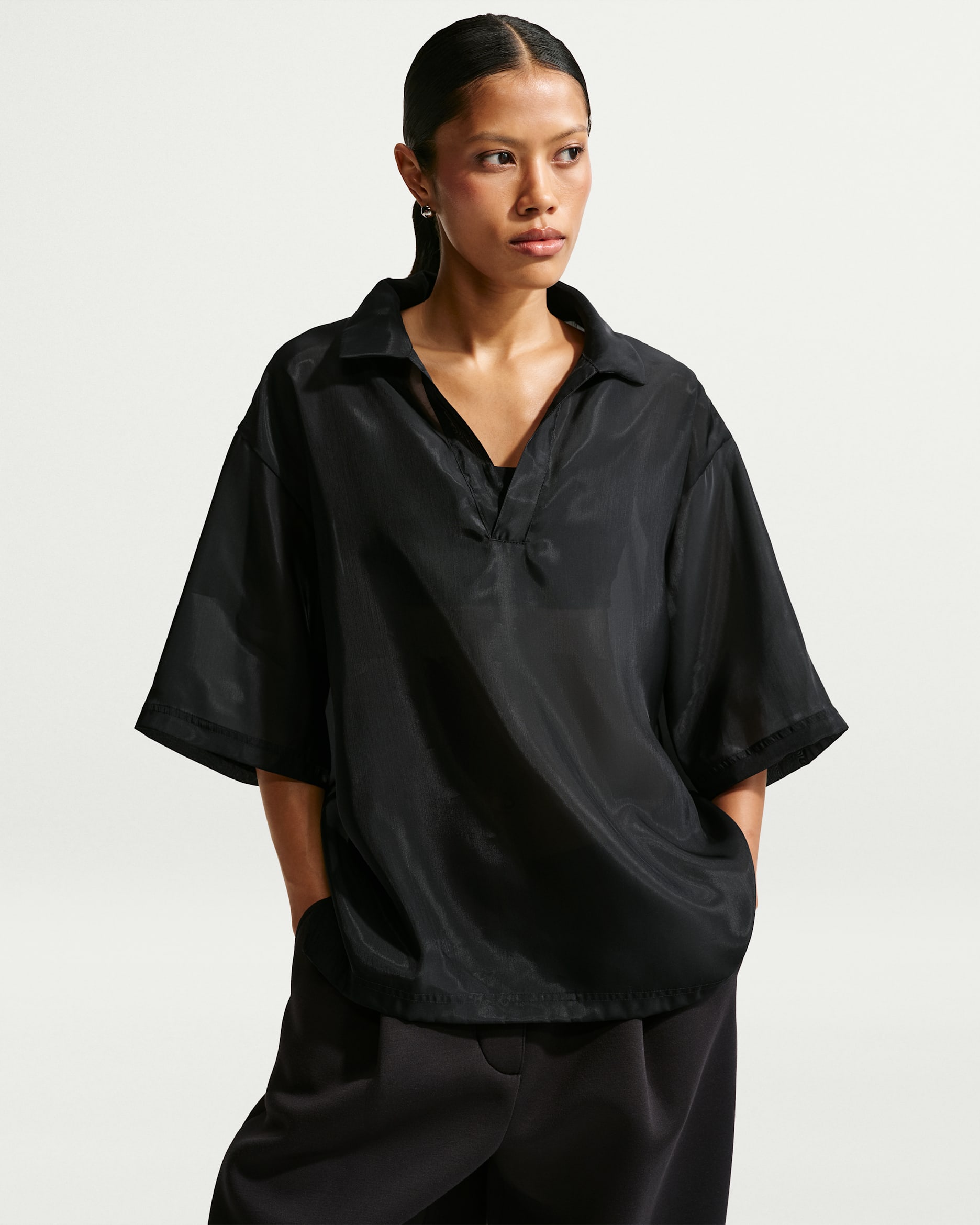 Nike Sportswear Women's Oversized Sheer Top - Black/Sail