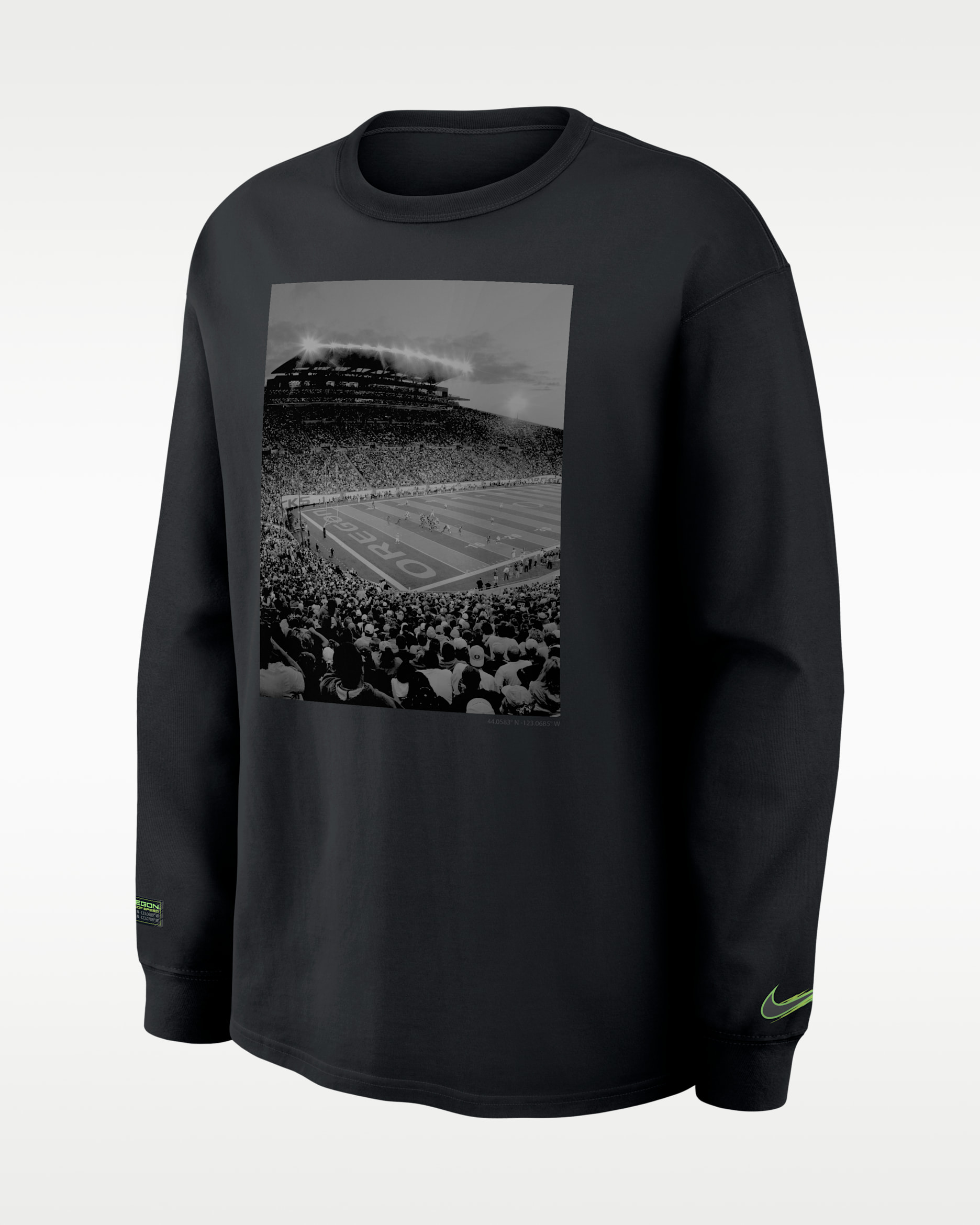 Playera de manga larga universitaria Nike para hombre Oregon Legacy - Negro