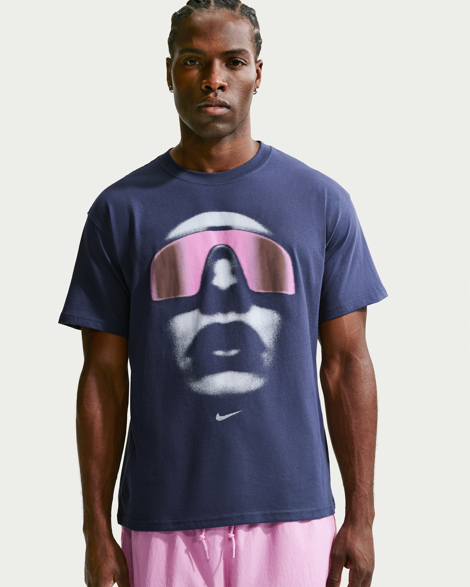 Nike Sportswear Men's Short-Sleeve T-Shirt - Midnight Navy/Light Magenta