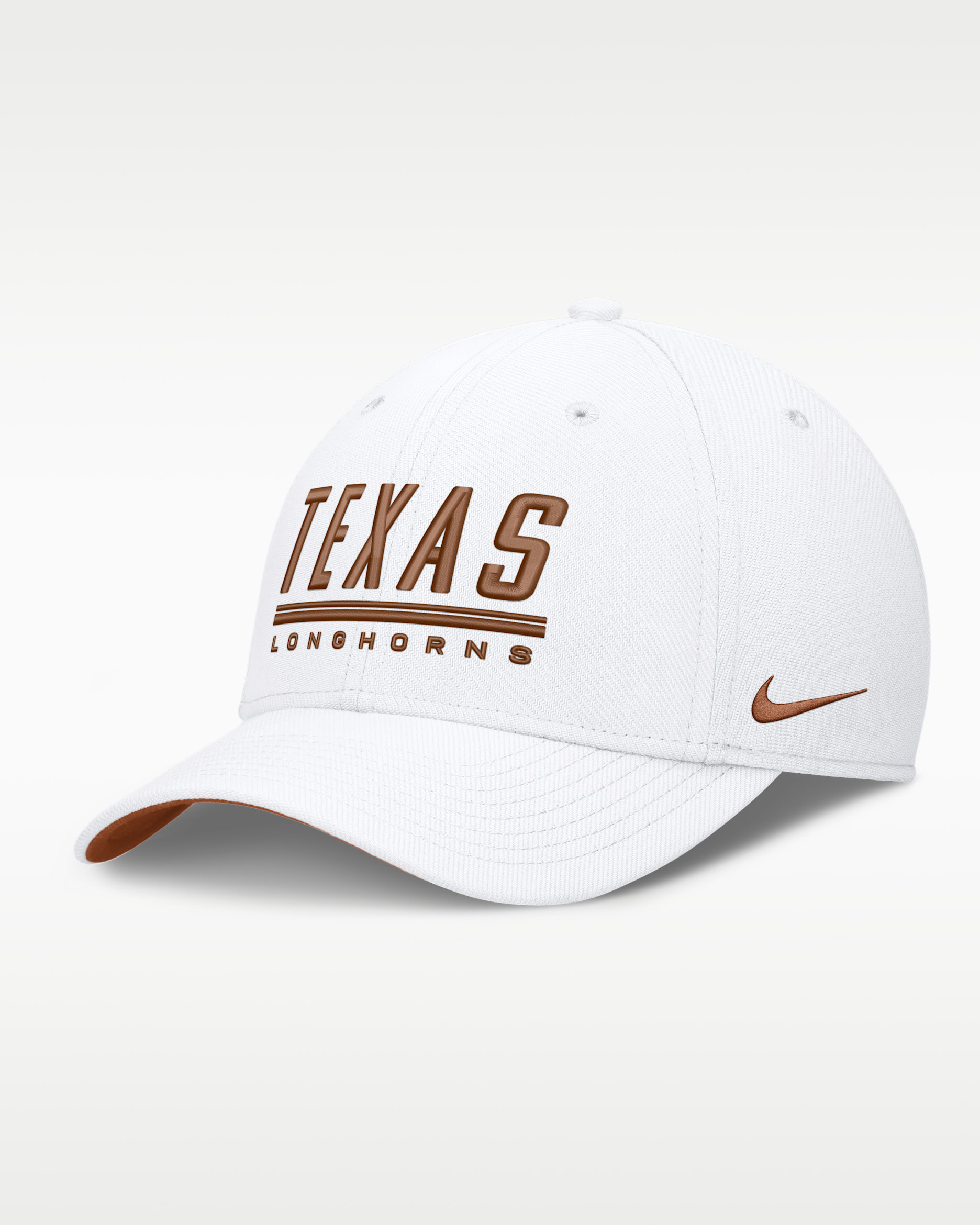 Texas Sideline Rise Men's Nike Dri-FIT College Hat - White/Desert Orange