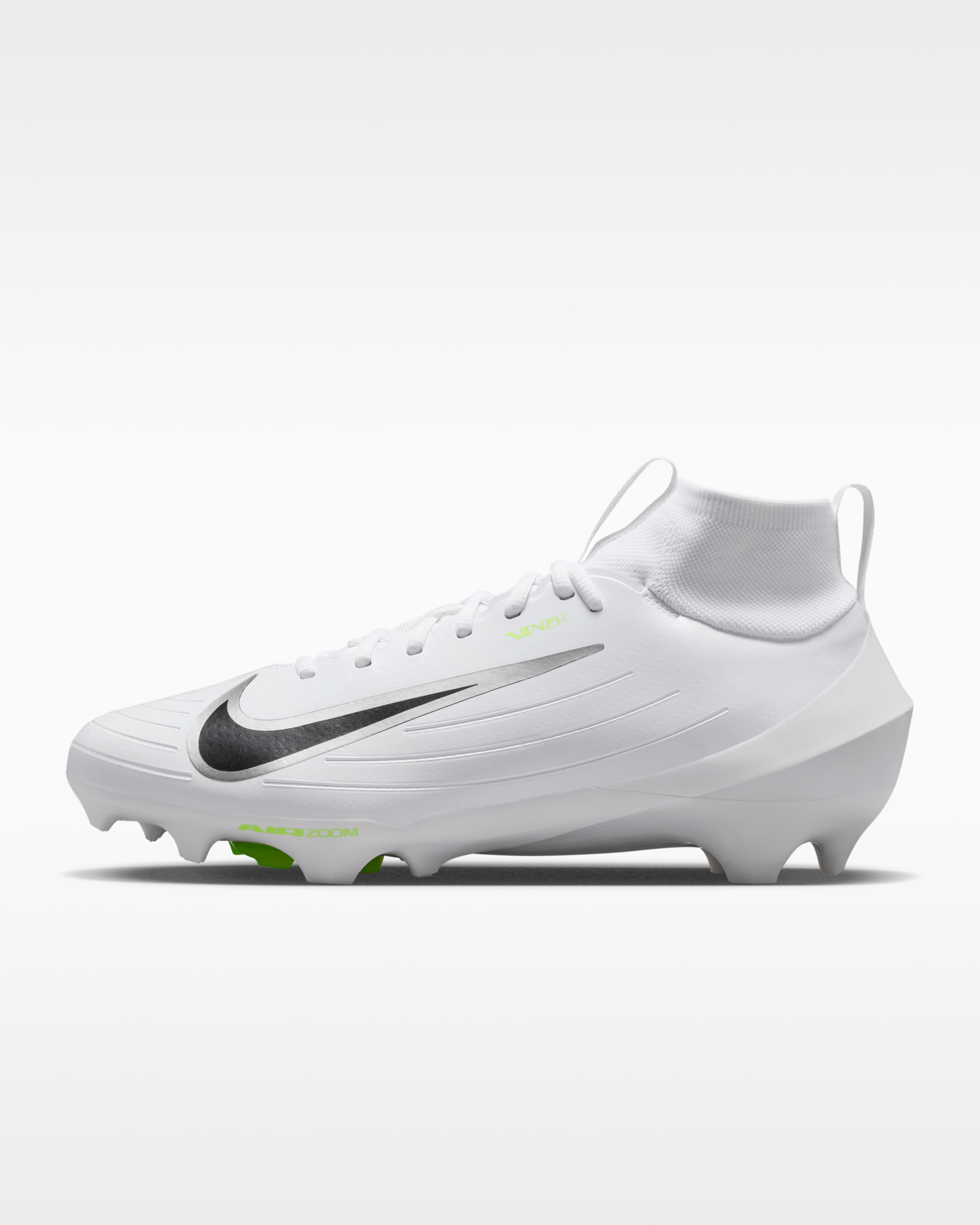 Nike Vapor Pro 1 Football Cleats - White/Volt Ice/Metallic Silver