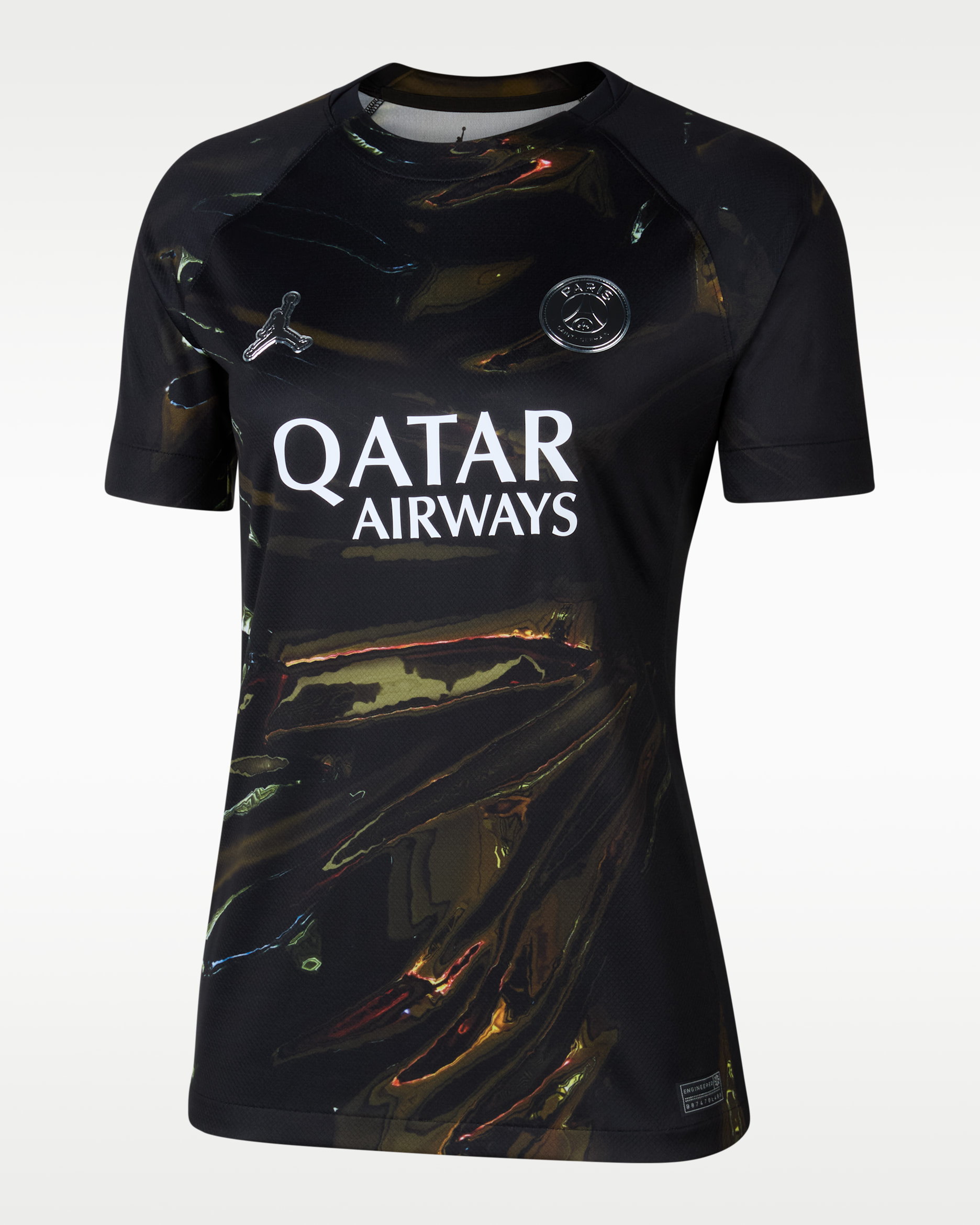 Paris Saint-Germain 2026 Stadium Night Edition Women's Jordan Dri-FIT Football Replica Shirt - Black/White/Black