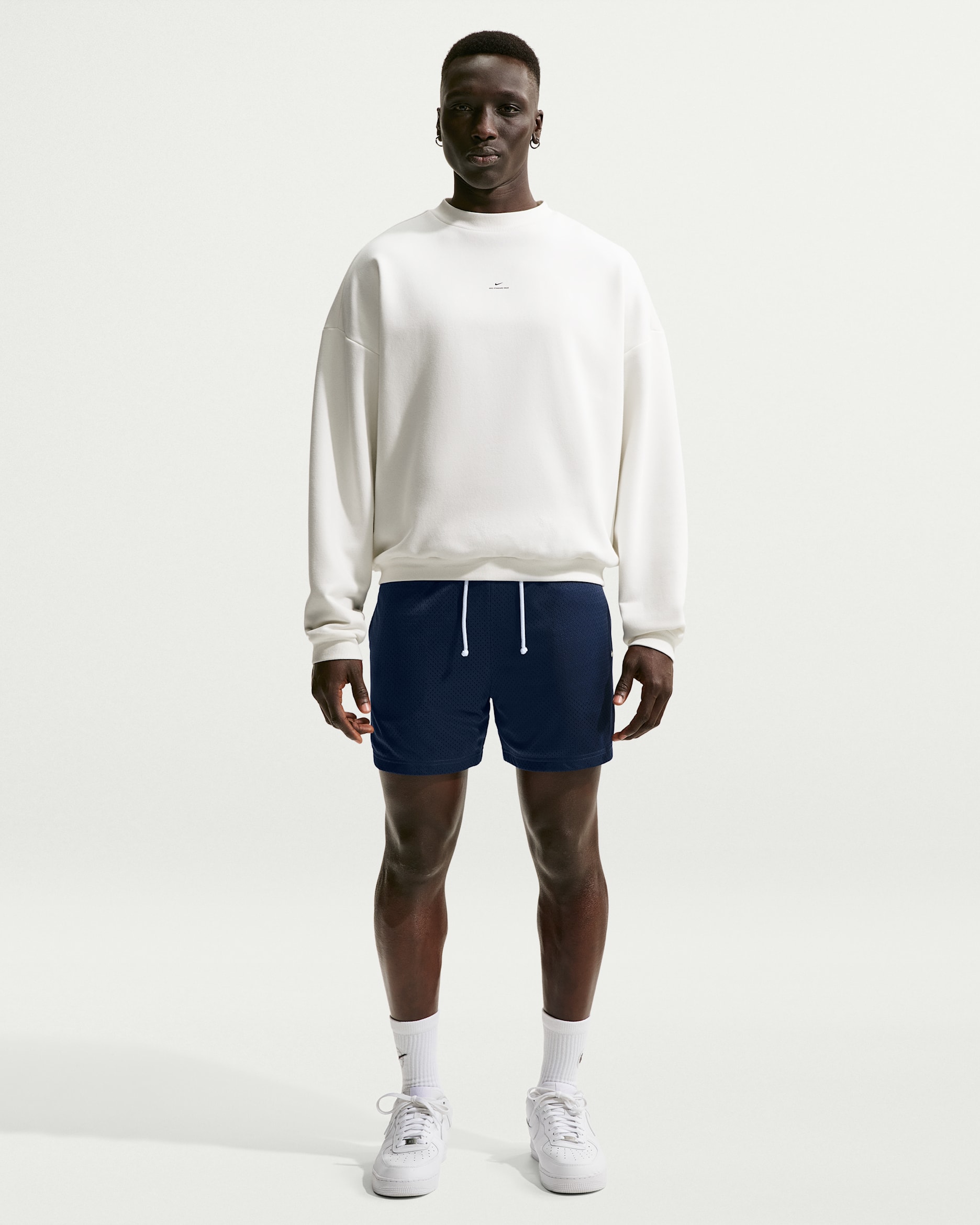 Nike Standard Issue Men's 12.7cm (approx.) Practice Mesh Basketball Shorts - Midnight Navy/Pale Ivory/Pale Ivory