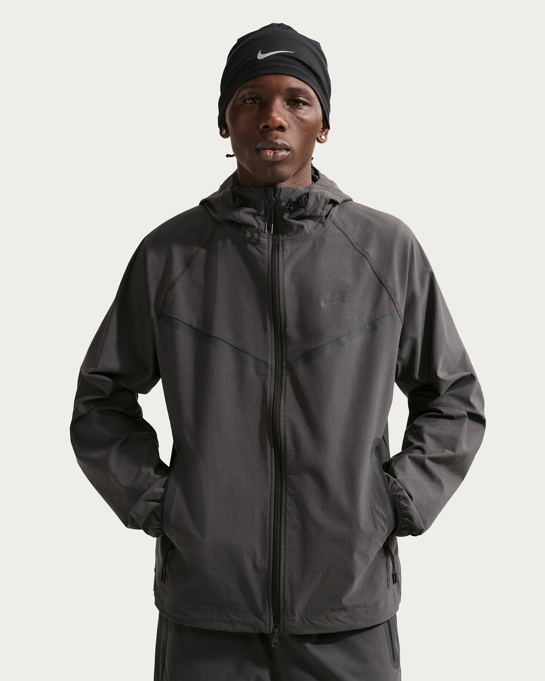 Nike Tech Men's Dri-FIT Woven Full-Zip Windrunner Jacket - Anthracite/Anthracite/Black