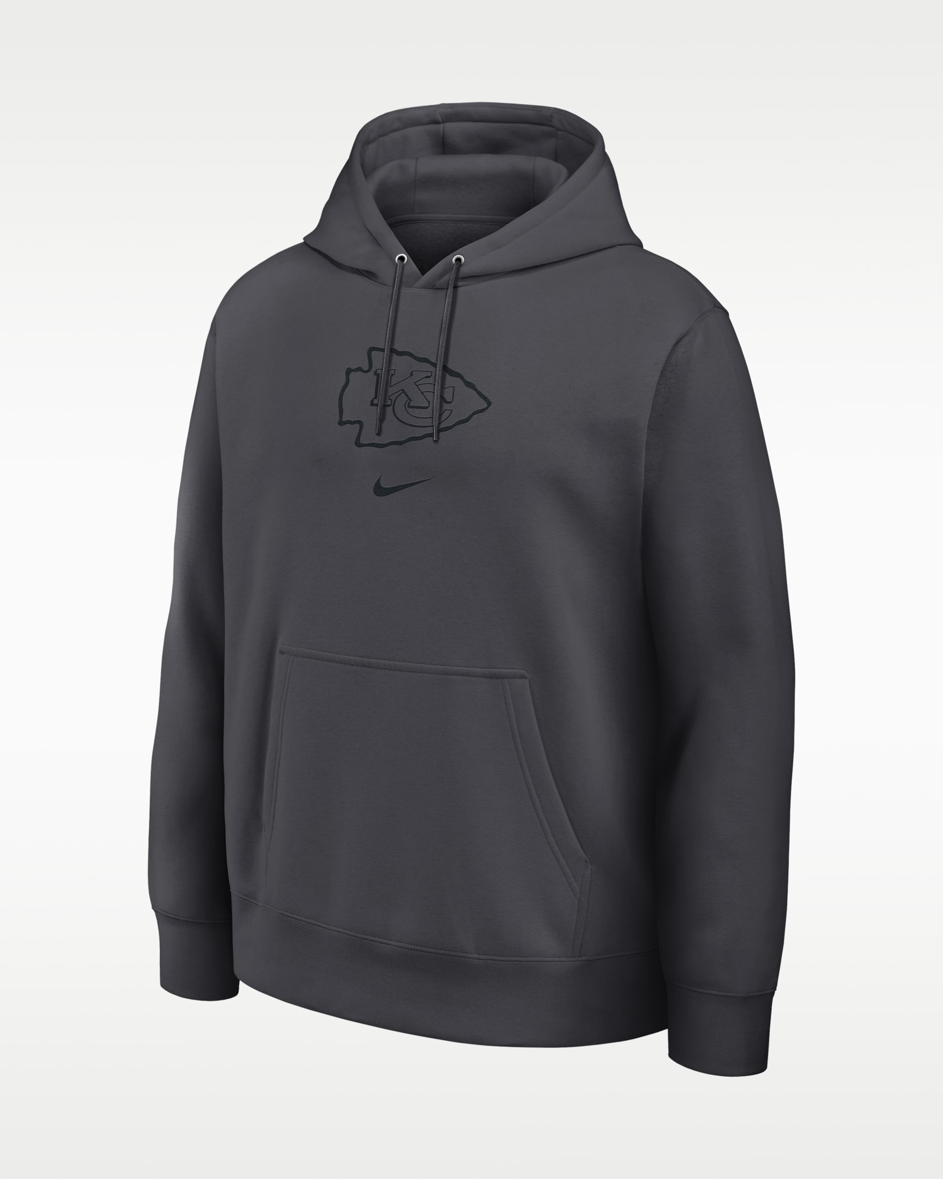 Kansas City Chiefs Washed Club Men's Nike NFL Pullover Hoodie - Anthracite