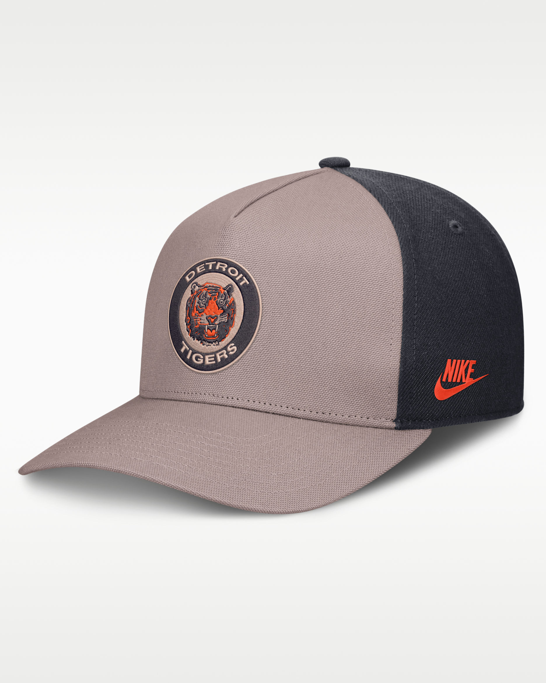Gorra Nike de la MLB ajustable con estructura A-Frame para hombre Detroit Tigers Cooperstown Rise - Café claro leyenda/Azul oscuro
