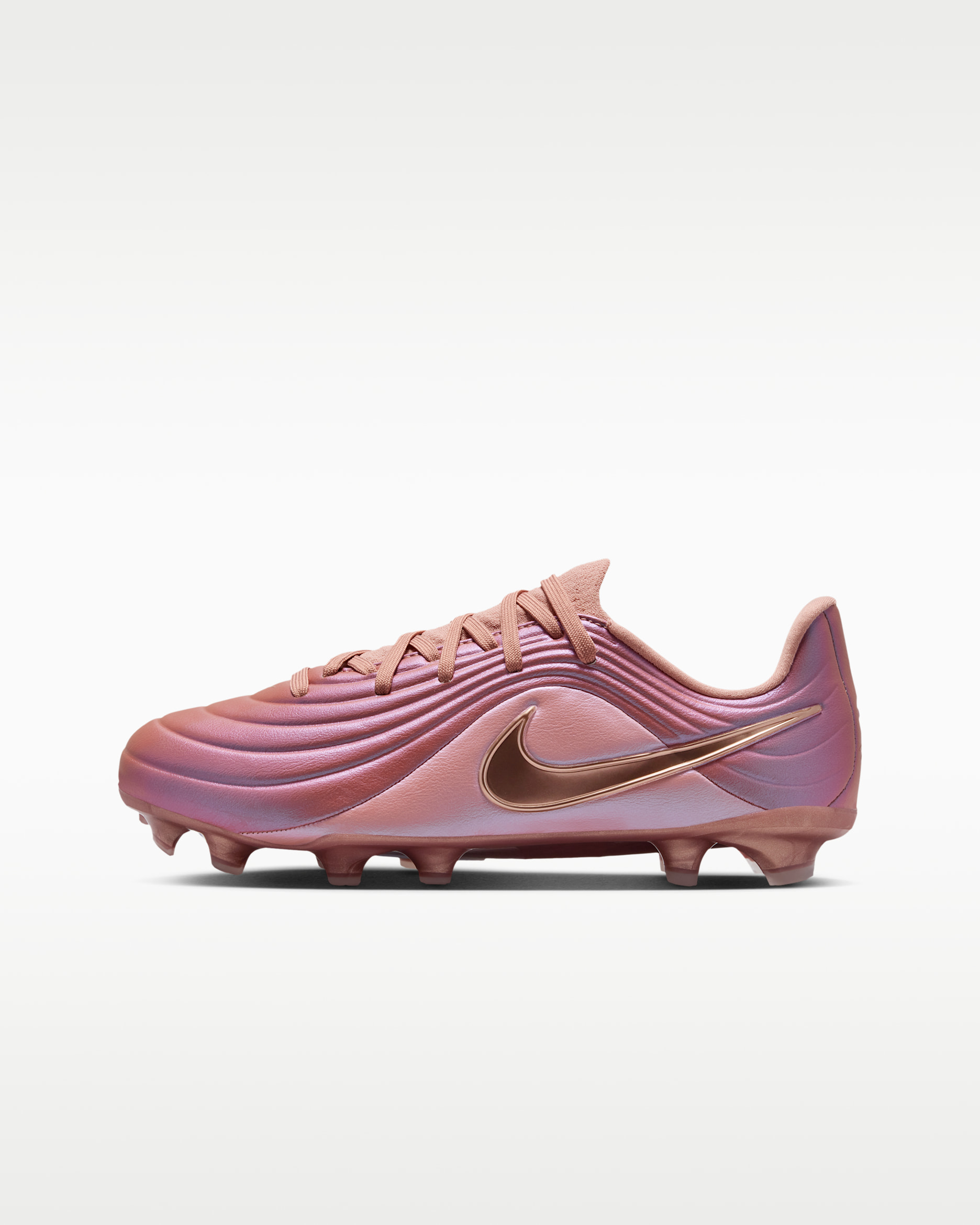 Nike Jr. Tiempo Maestro Academy LE Multi-Ground Low-Top Soccer Cleats - Metallic Red Bronze/Metallic Rose Gold