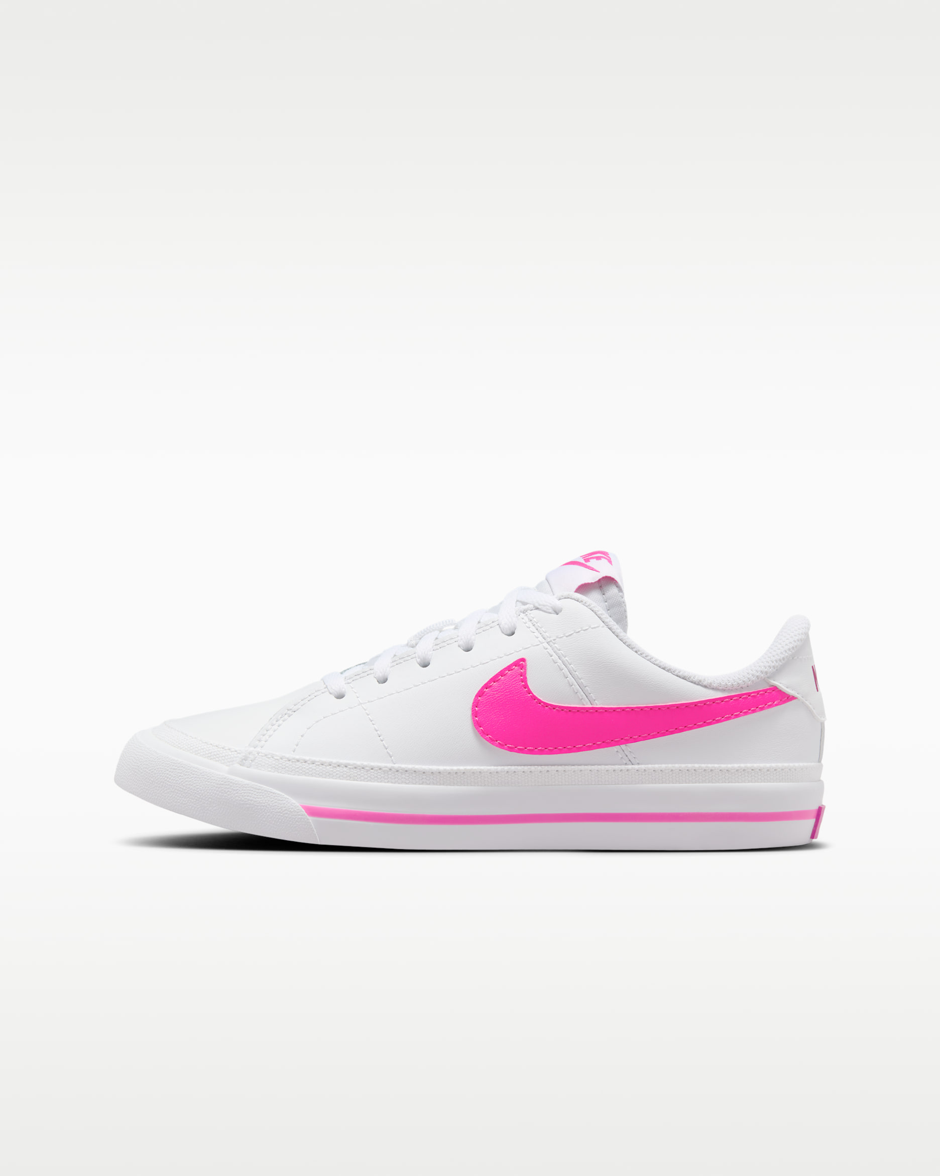 Tenis para niños grandes Nike Court Legacy - Blanco/Fucsia láser