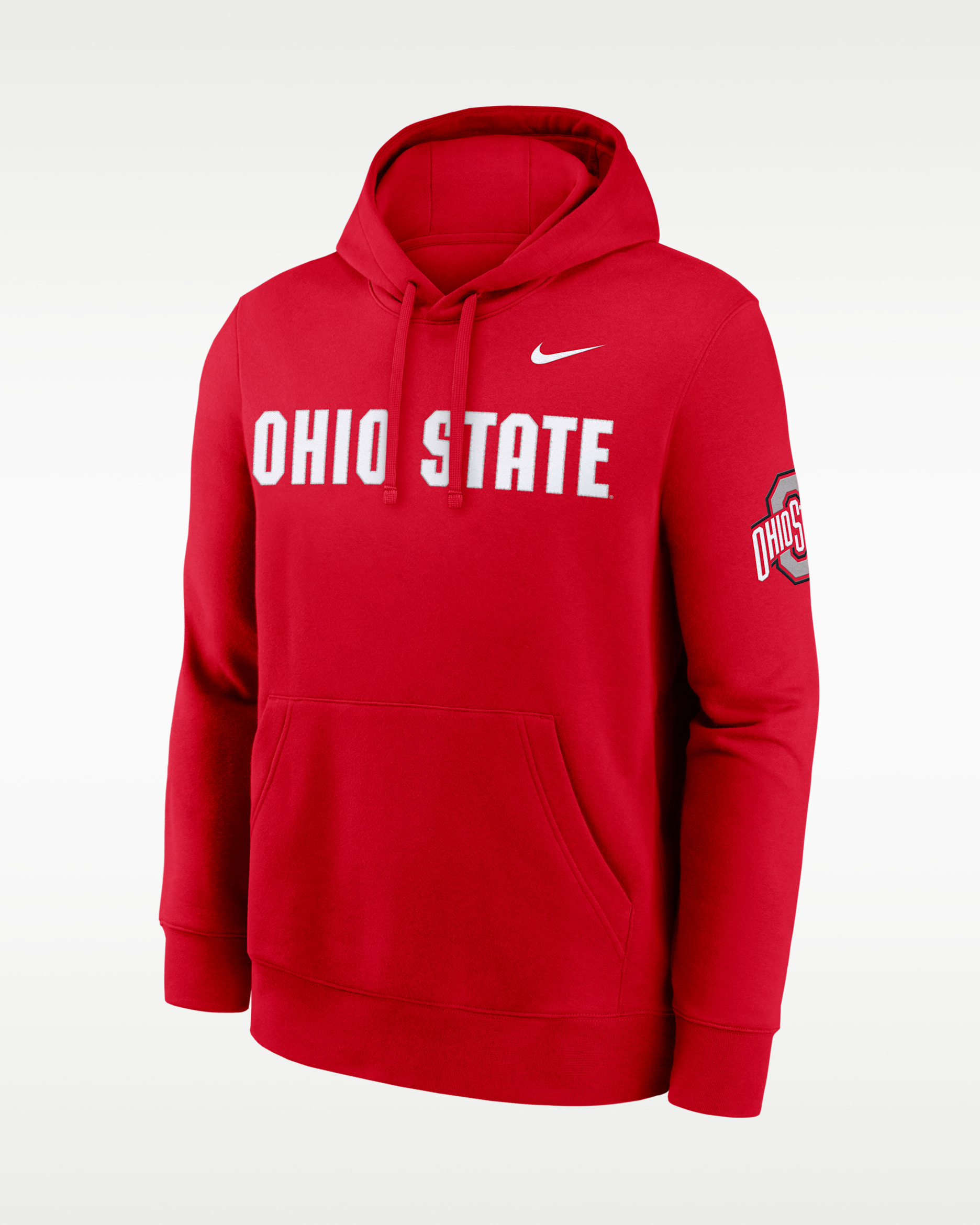Ohio State Sideline Club Men's Nike College Pullover Hoodie - University Red