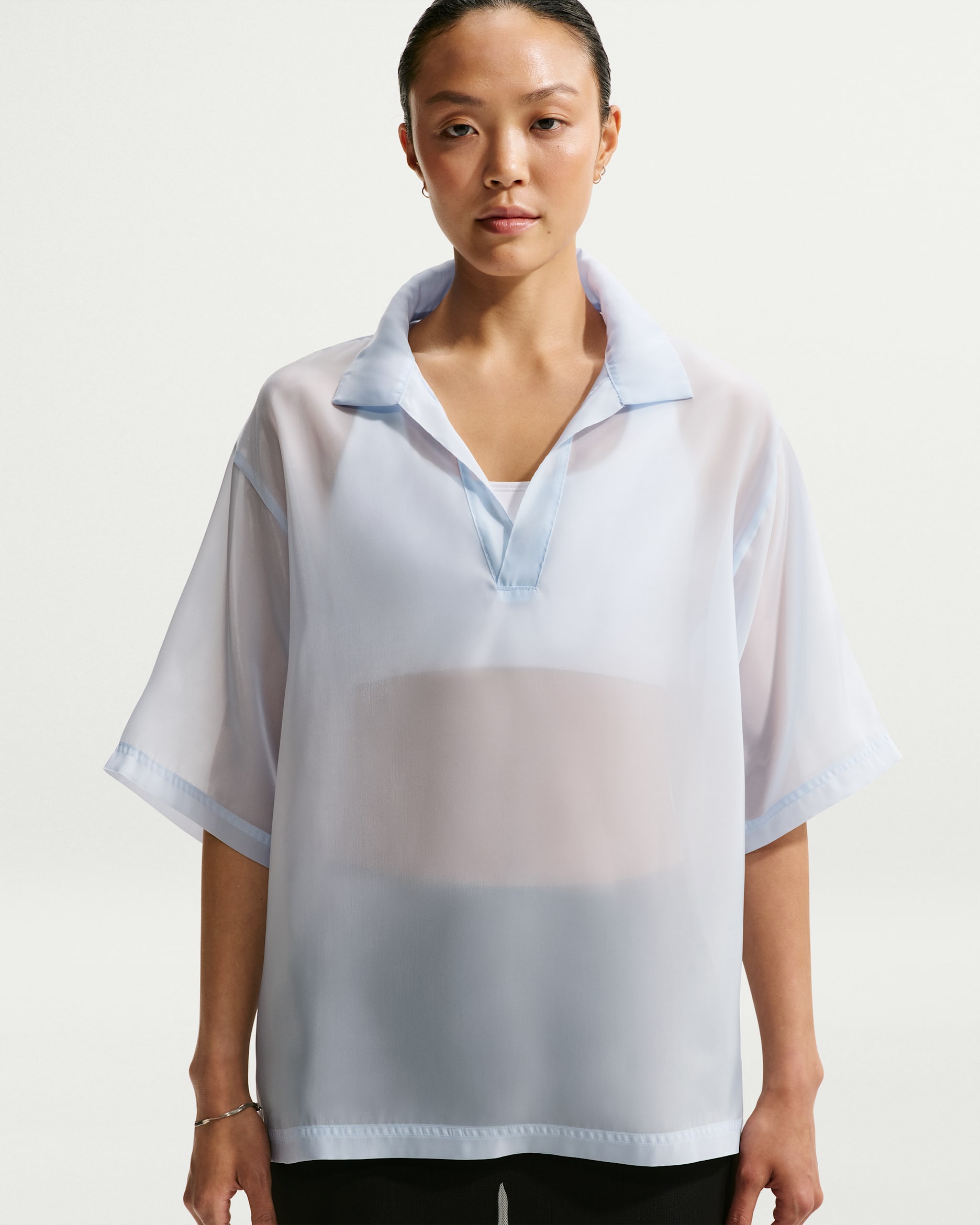 Nike Sportswear Women's Oversized Sheer Top - Hydrogen Blue/Sail