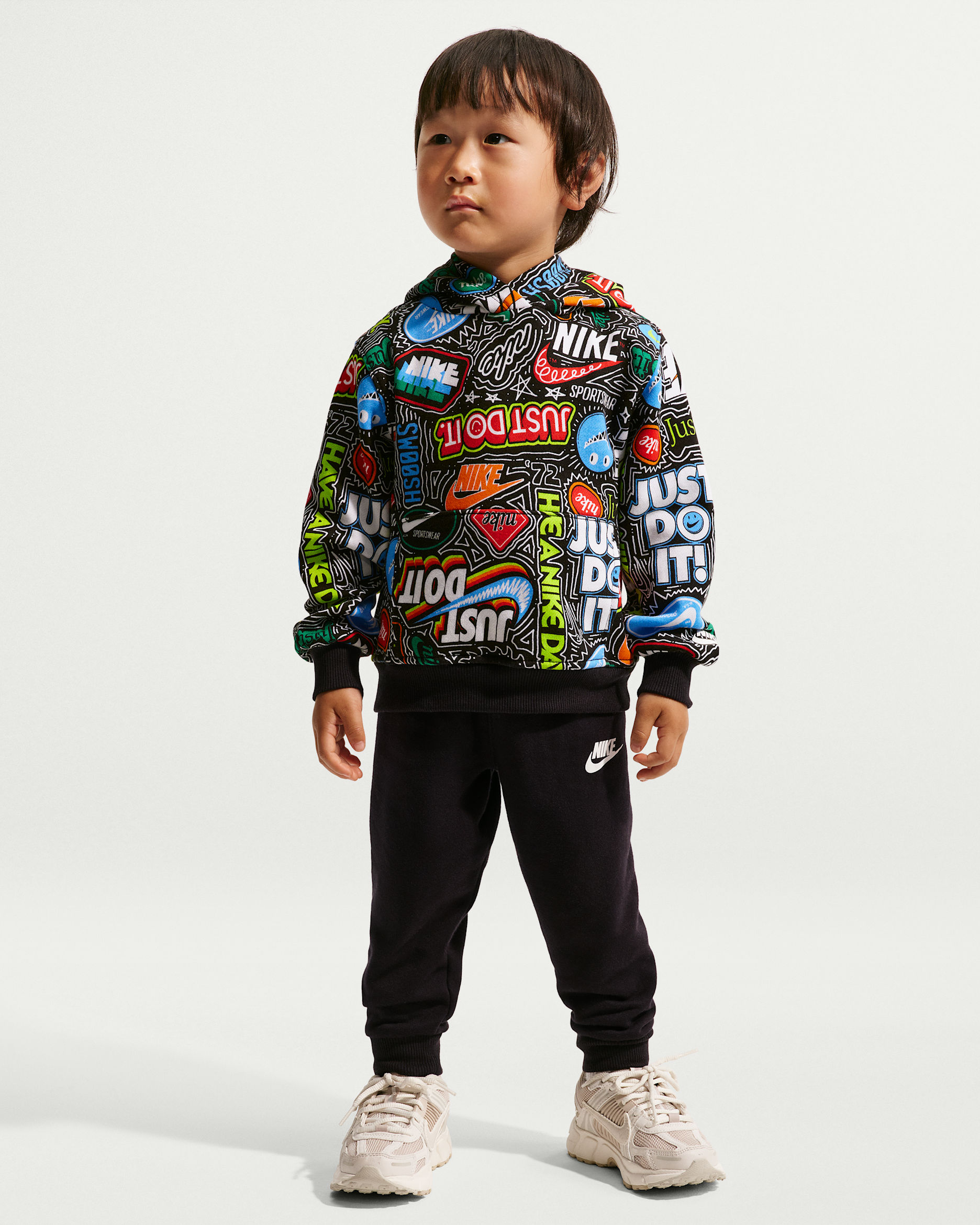 Nike Toddler Fleece Printed Hoodie and Joggers Set - Black