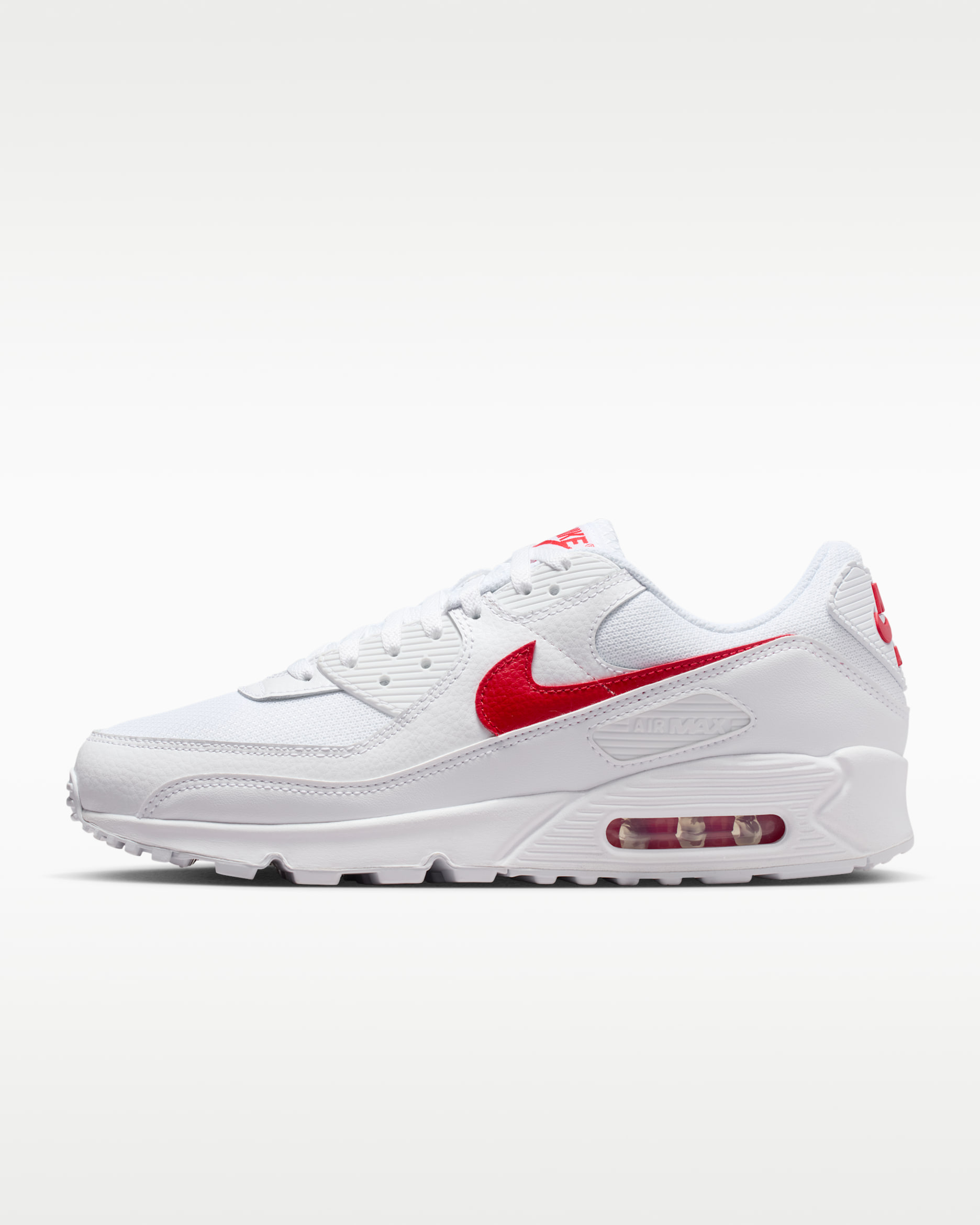 Nike Air Max 90 Men's Shoes - White/White/University Red