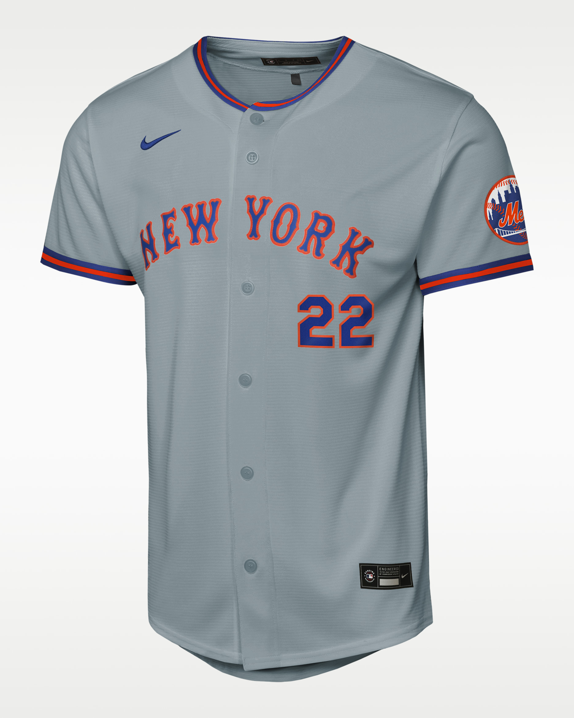 Jersey Nike de la MLB Stadium para niños talla grande Juan Soto New York Mets - Gris