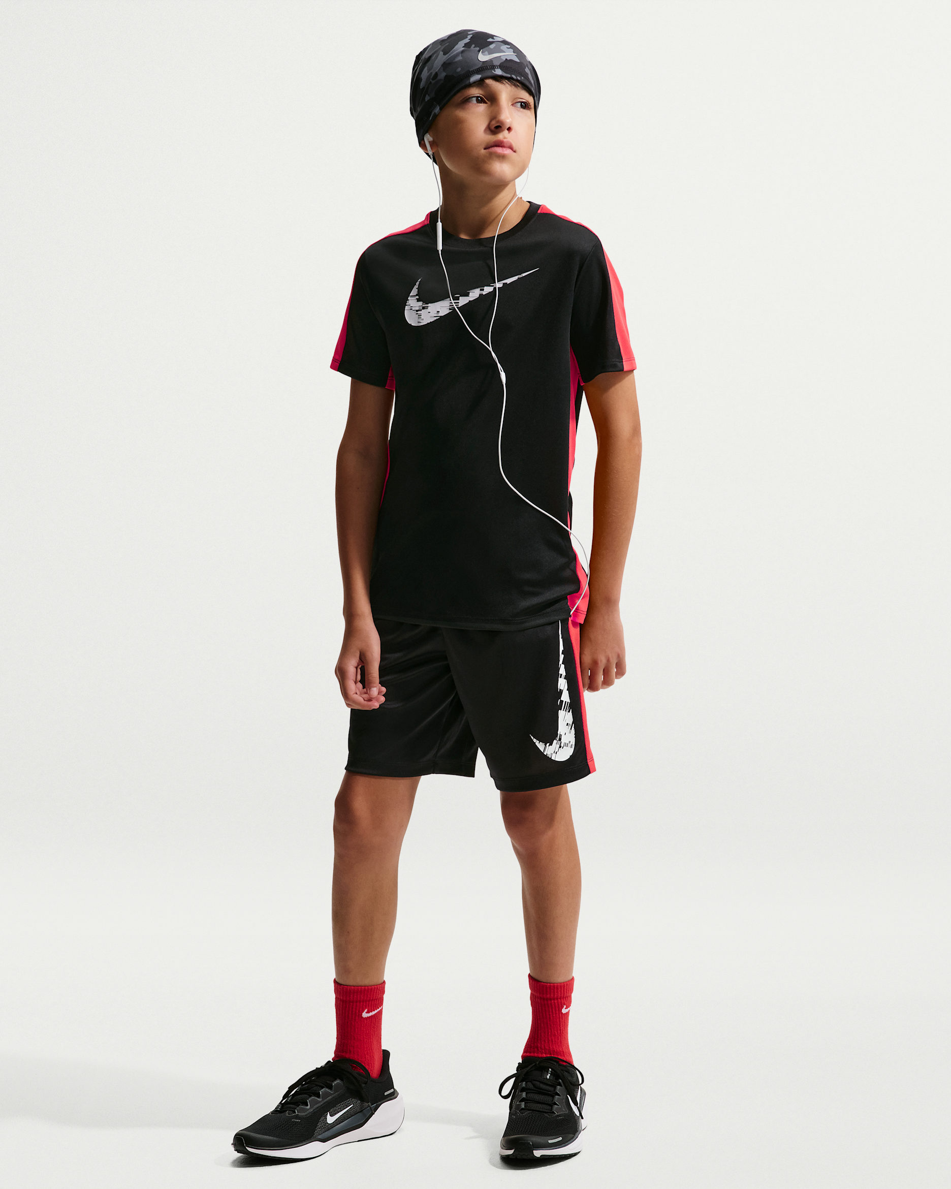 Nike Trophy23 Big Kids' (Boys') Dri-FIT Shorts - Black/Light Crimson/White