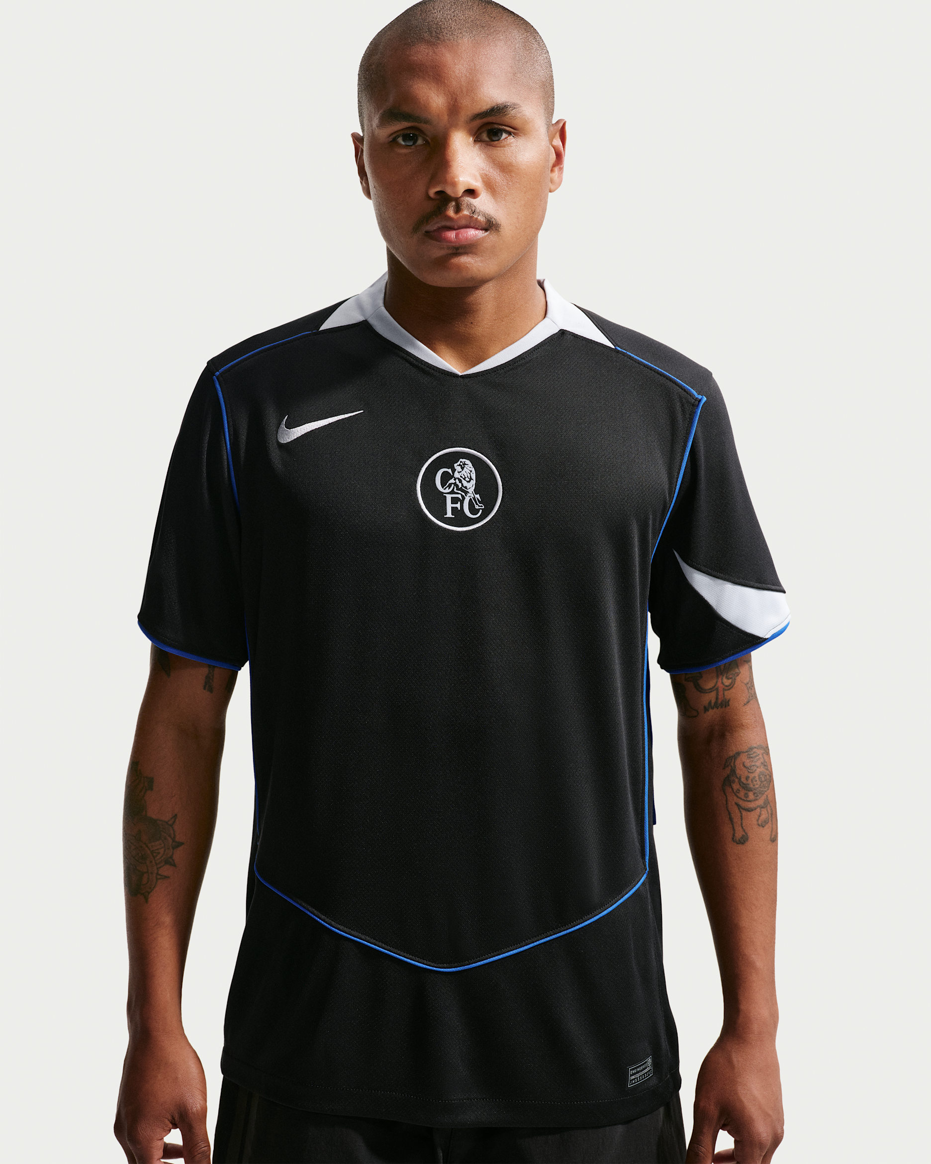 Chelsea F.C. 2025/26 Stadium Third Men's Nike Dri-FIT Football Replica Shirt - Black/Field Silver/Game Royal/Field Silver