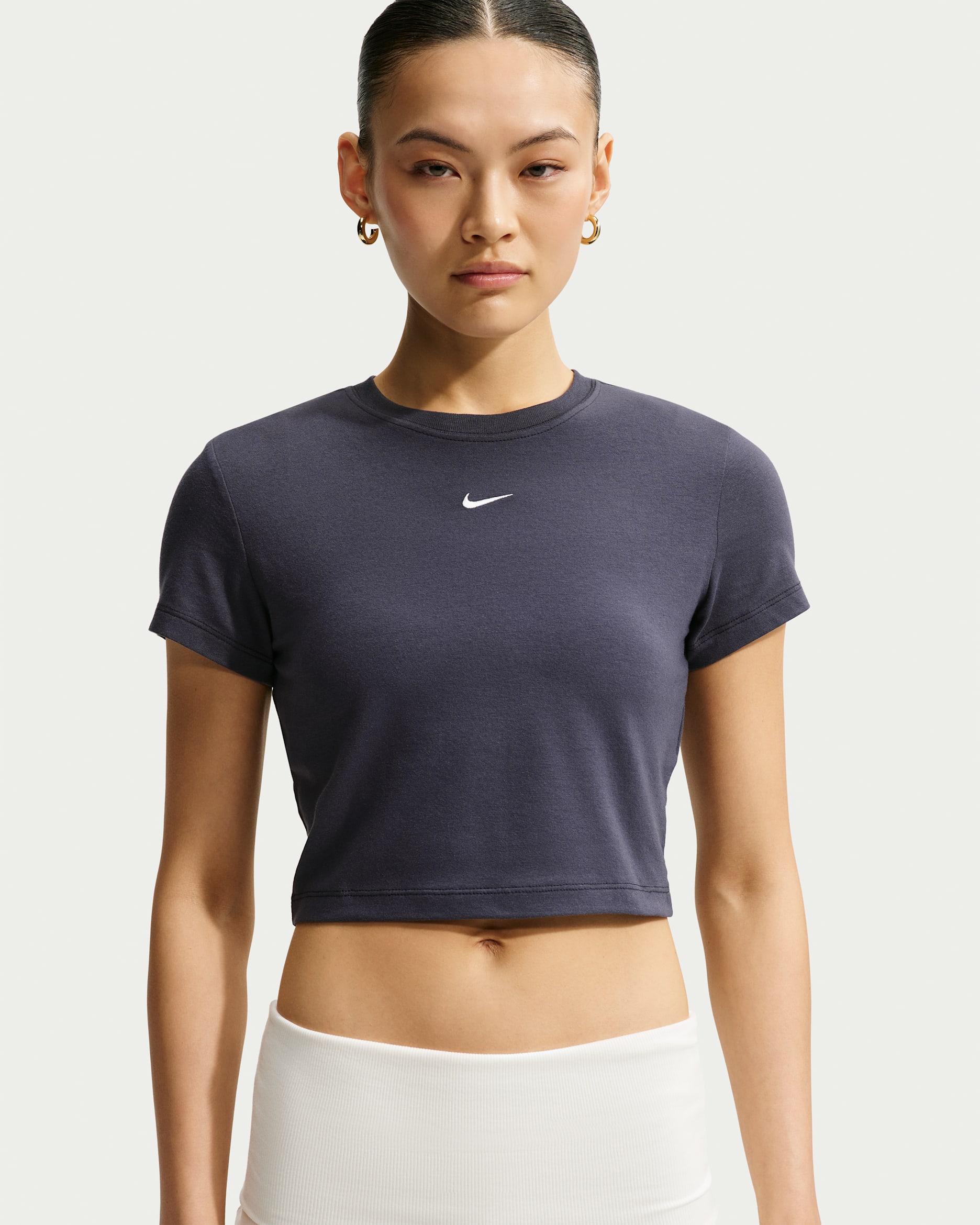 Nike Sportswear Chill Knit Women's Cropped T-Shirt - Gridiron/Sail
