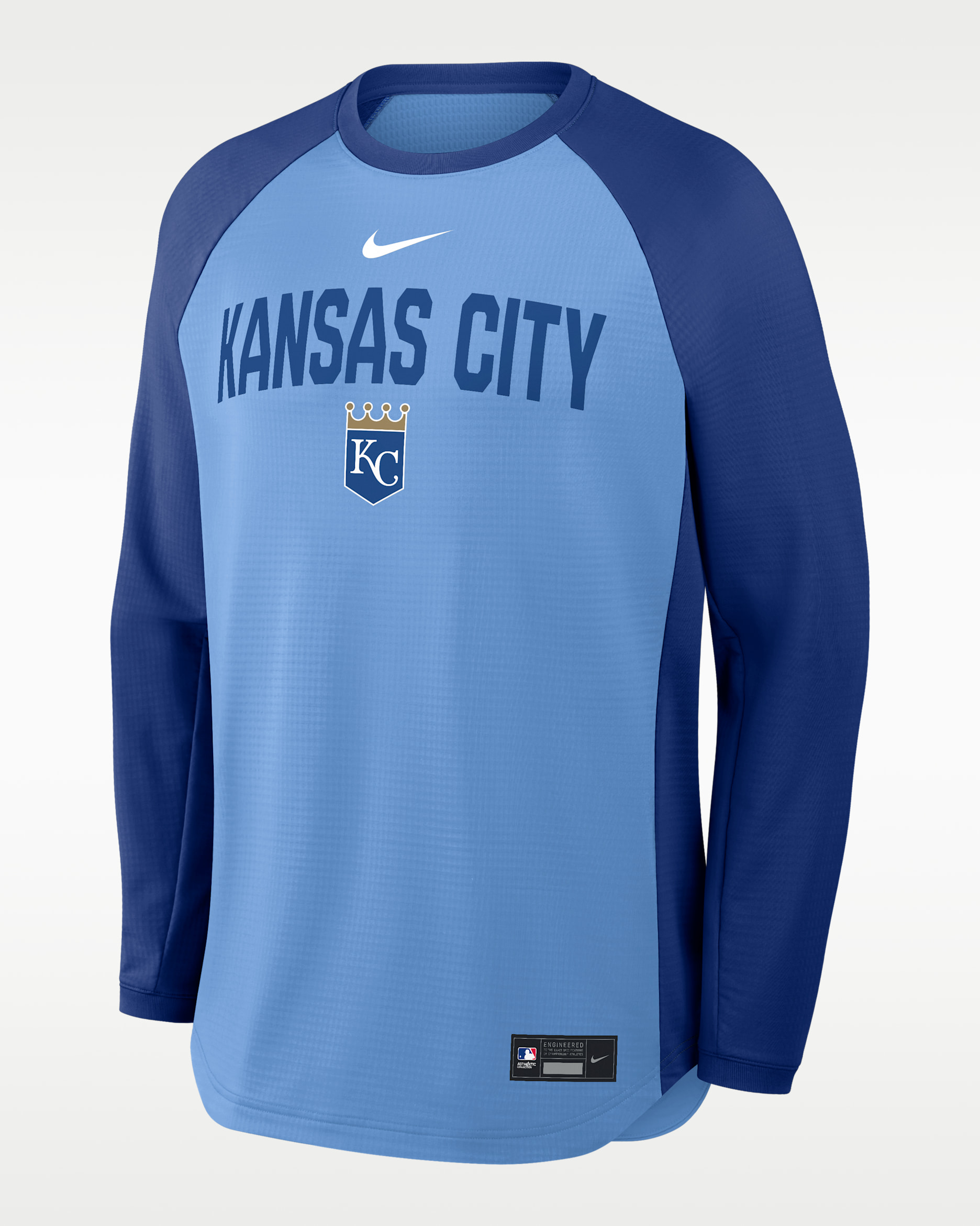 Kansas City Royals Authentic Collection Men's Nike Dri-FIT Pullover Crew - Light Blue