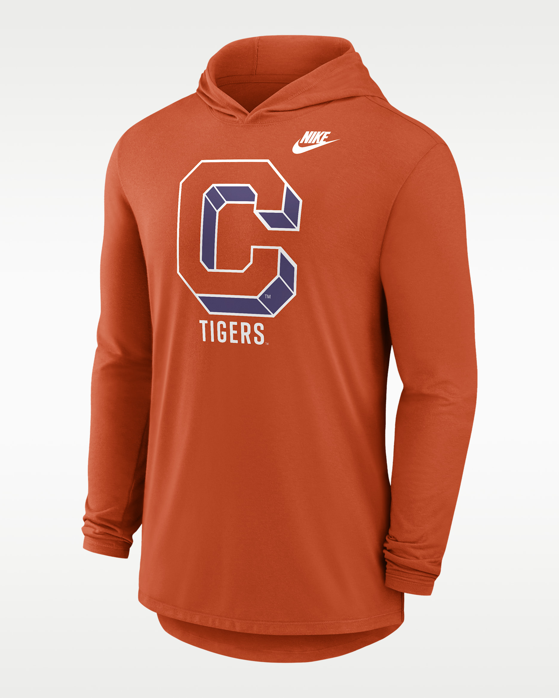 Playera de manga larga universitaria Nike Dri-FIT con gorro para hombre Clemson Legacy - Naranja